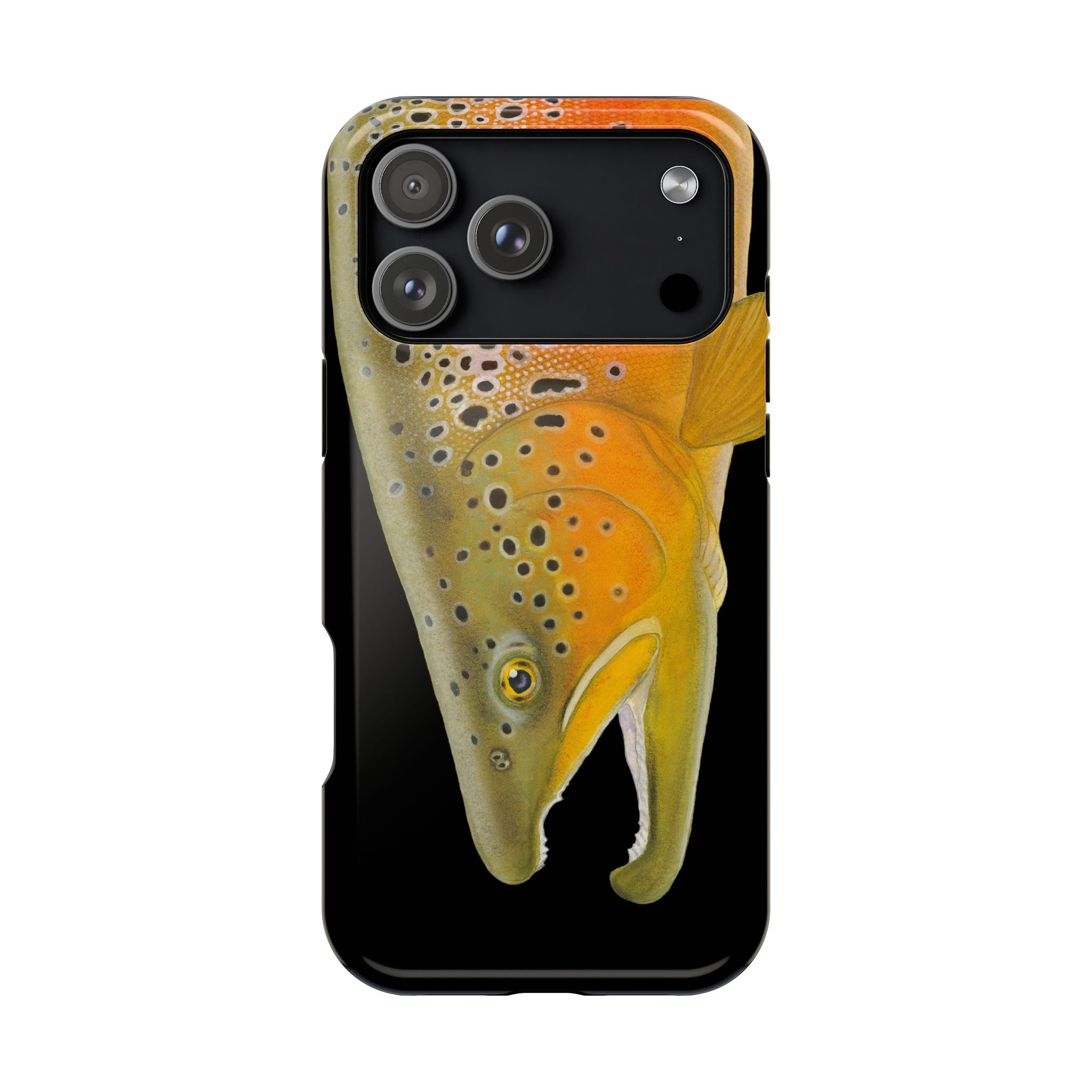 Brown Trout 2 Black MagSafe iPhone Case