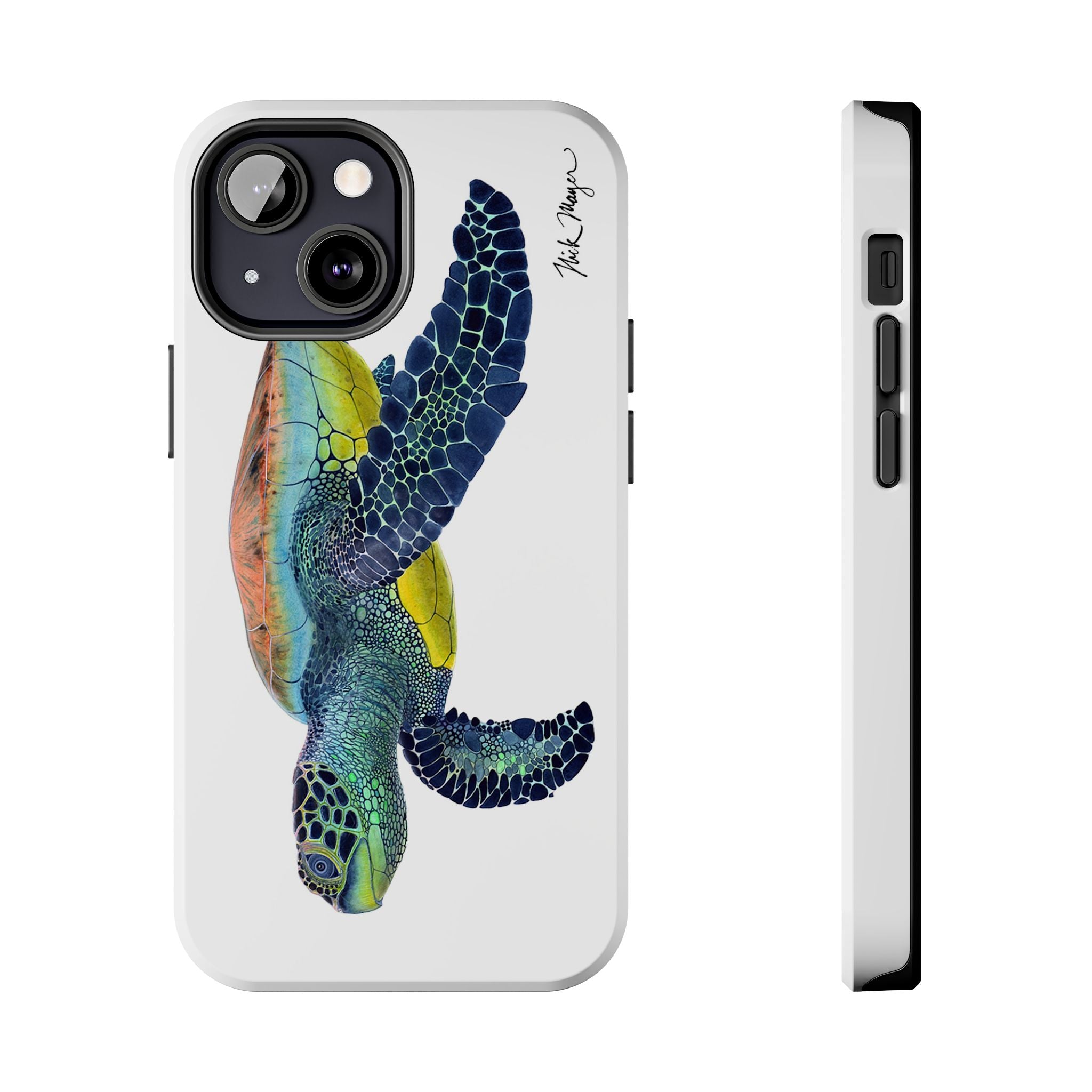 Green Sea Turtle II White Phone Case (iPhone)