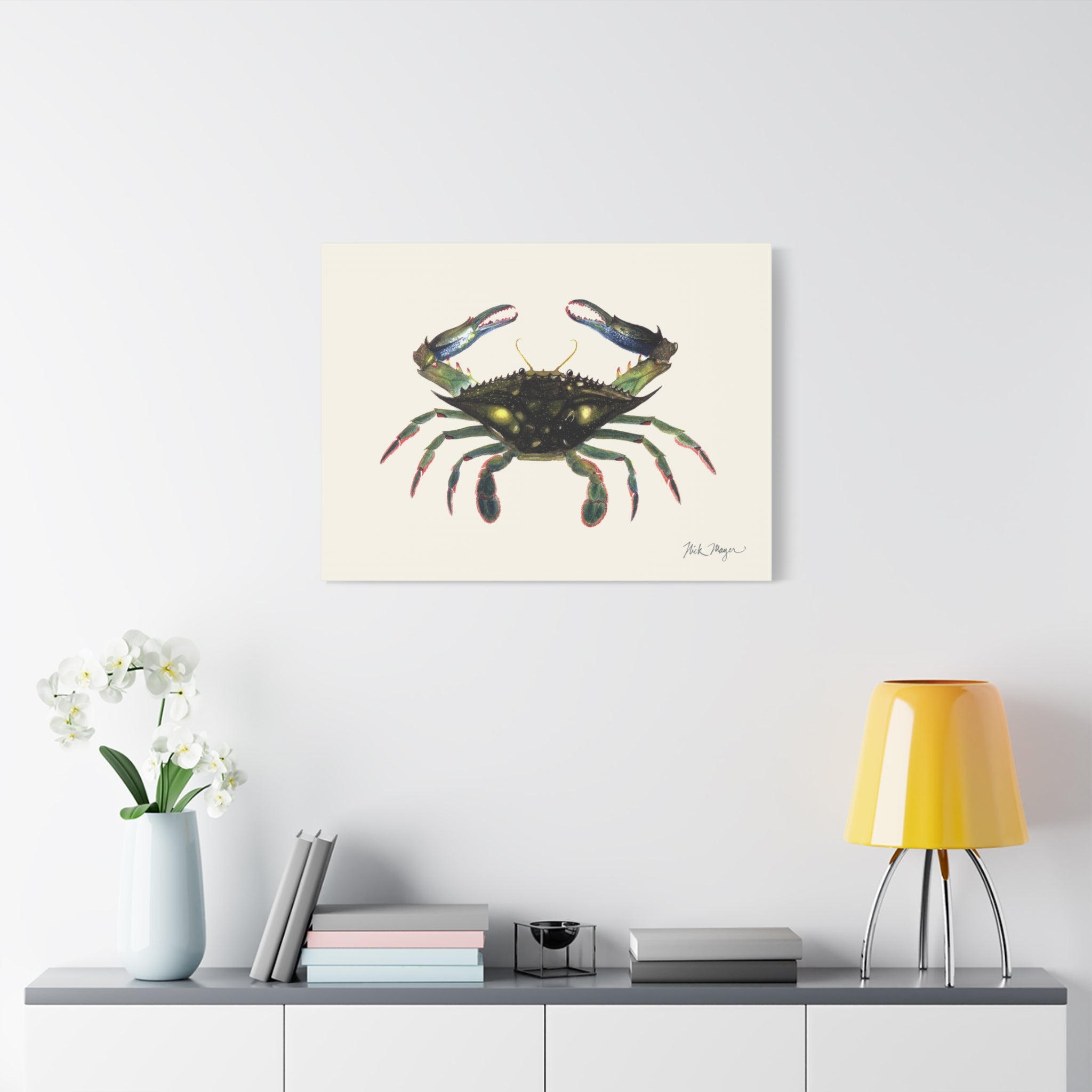 Blue Crab Claws In Canvas Print
