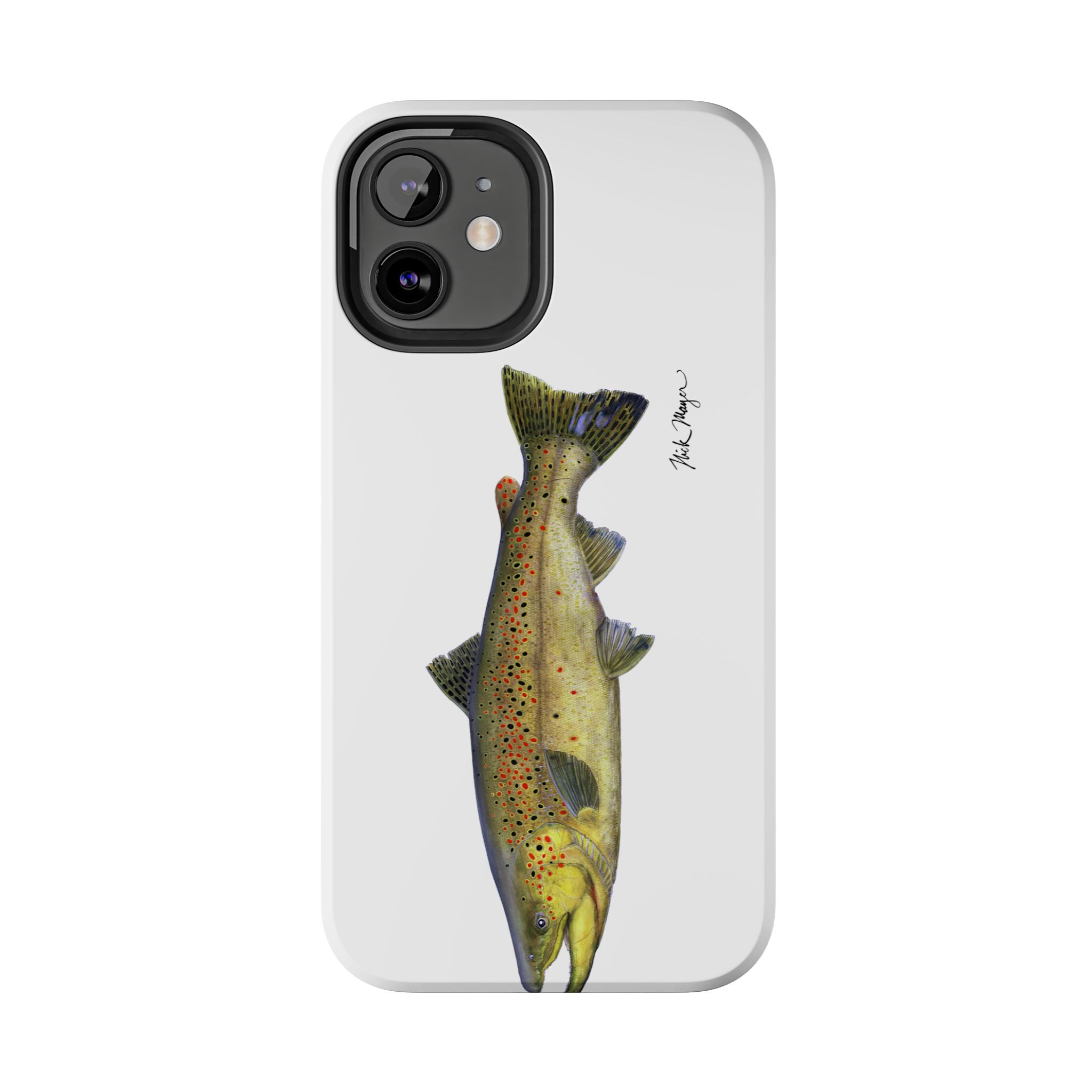 Brown Trout White Phone Case (iPhone)