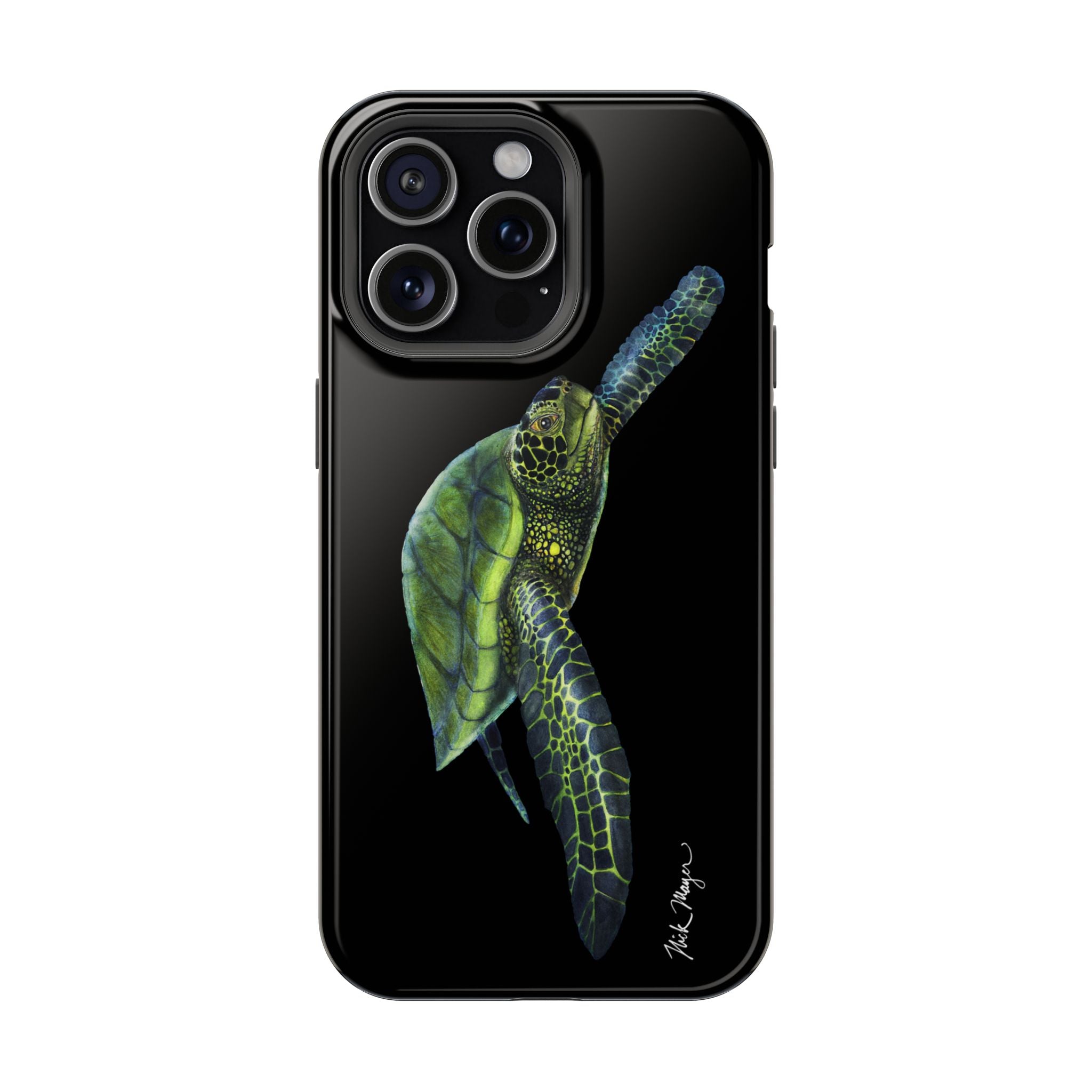 Green Sea Turtle MagSafe Black iPhone Case