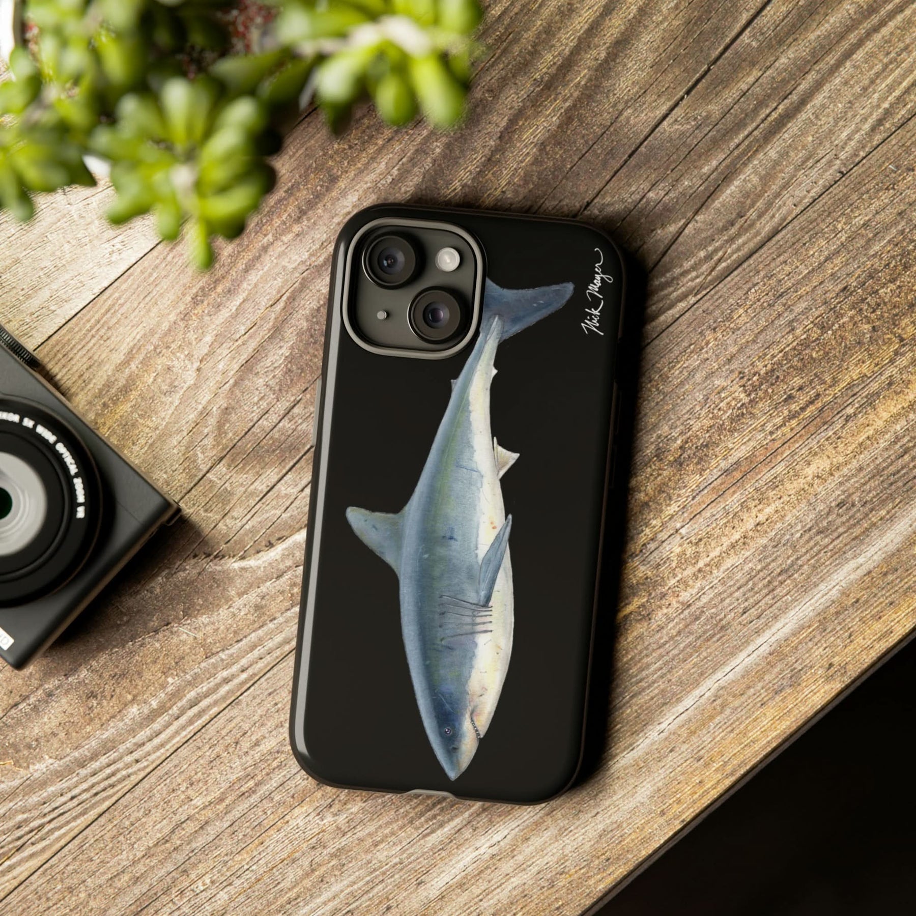 Great White Shark Black iPhone 15 Case