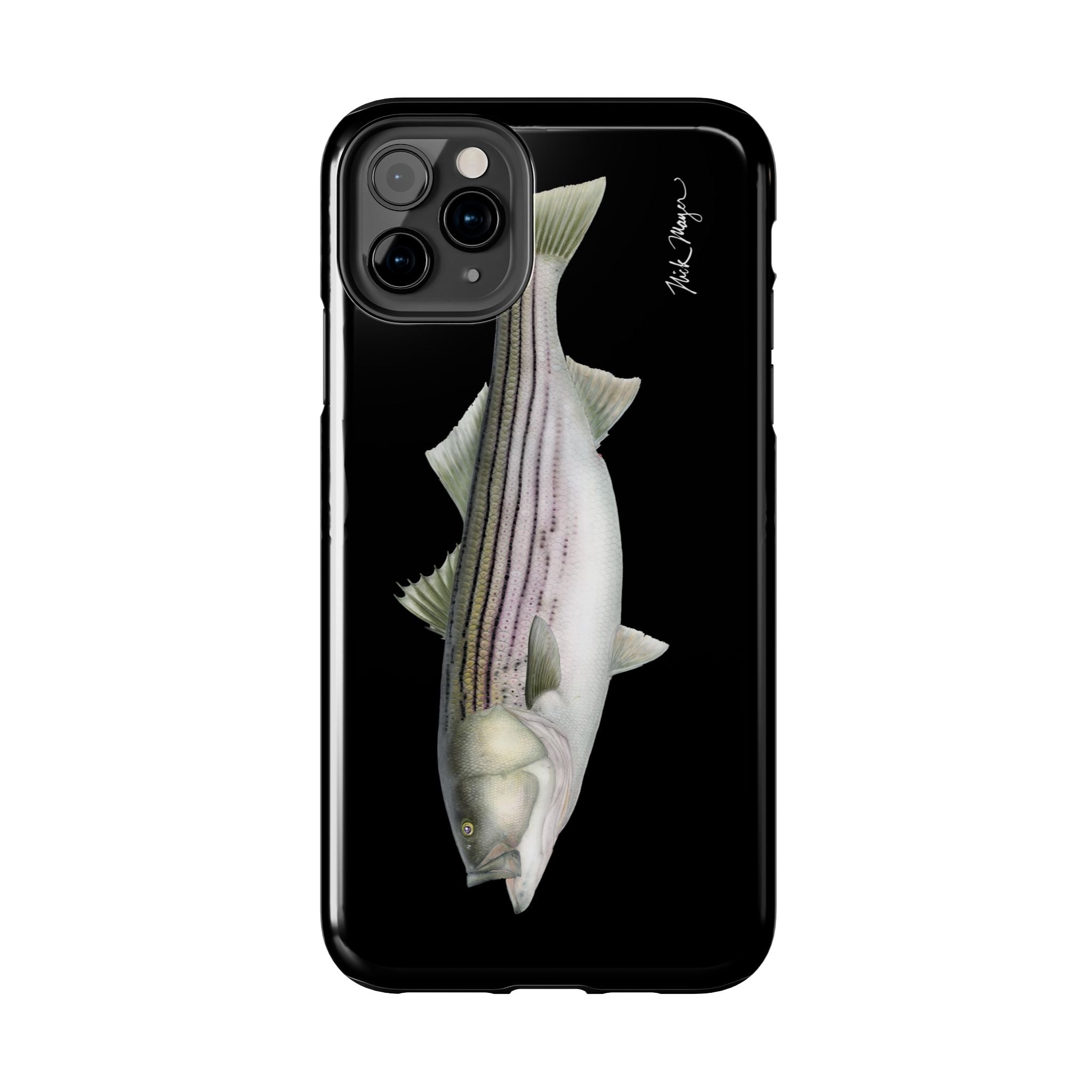 30 lb Striper - Black Phone Case (iPhone)