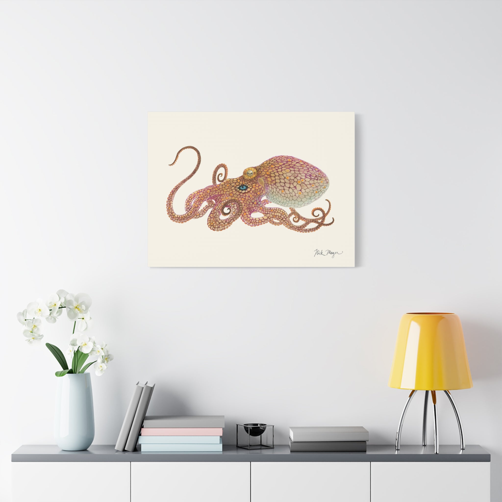 California Two Spot Octopus Canvas Print