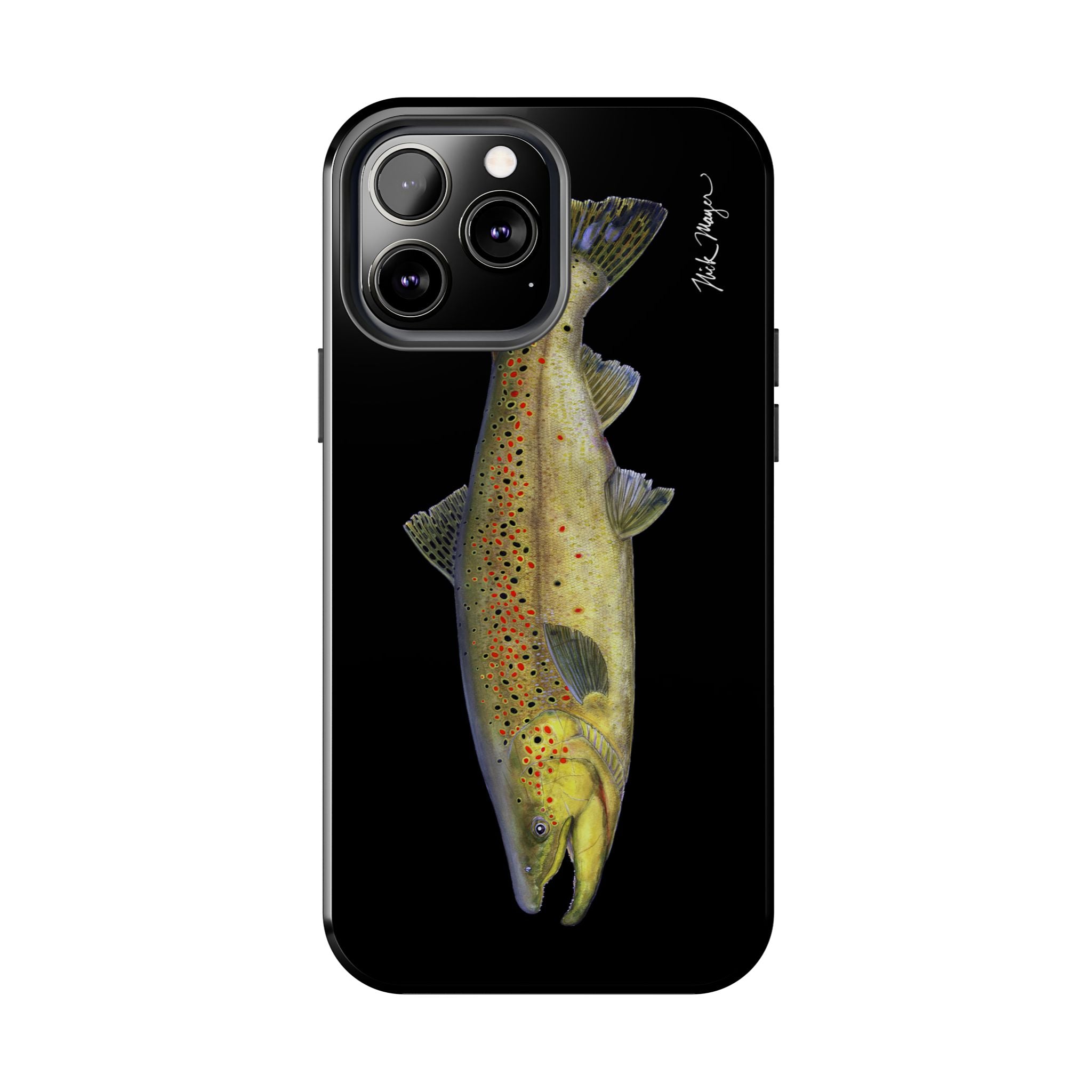 Brown Trout Black Phone Case (iPhone)