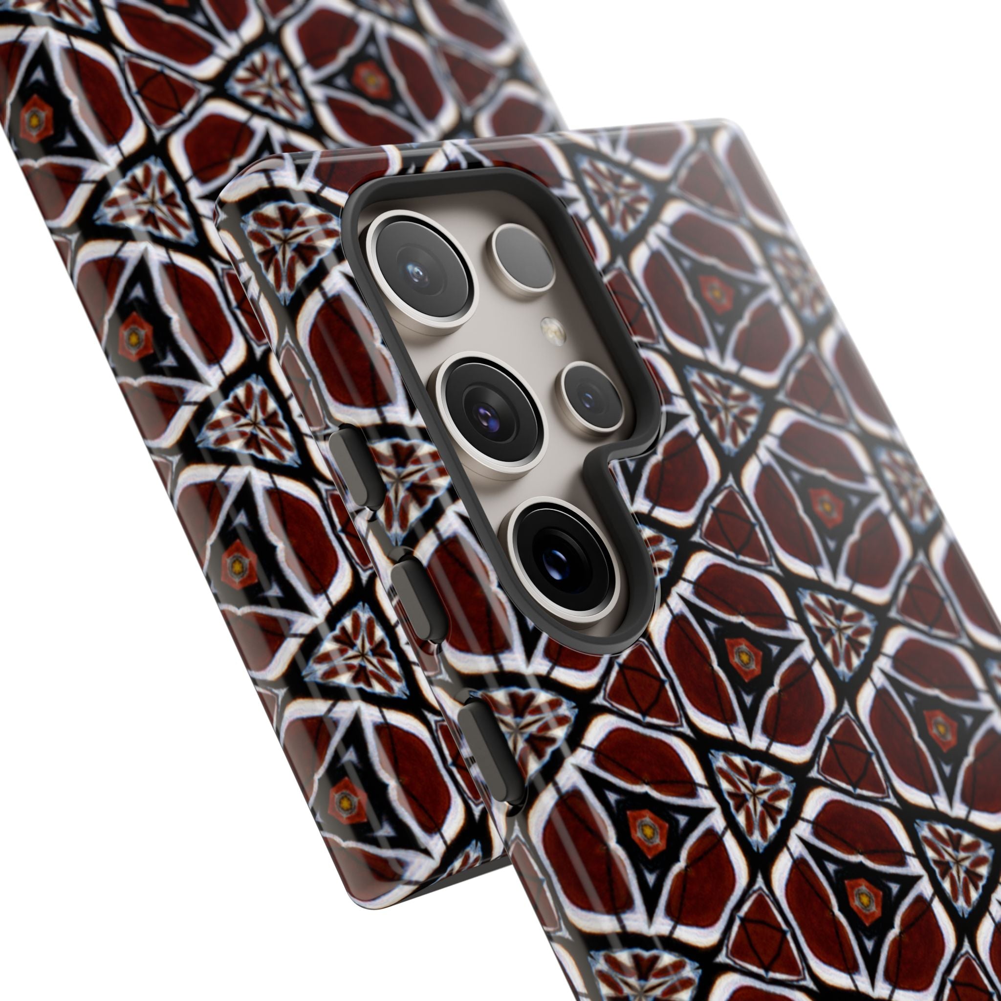 Maroon Butterfly Pattern Phone Case (Samsung)