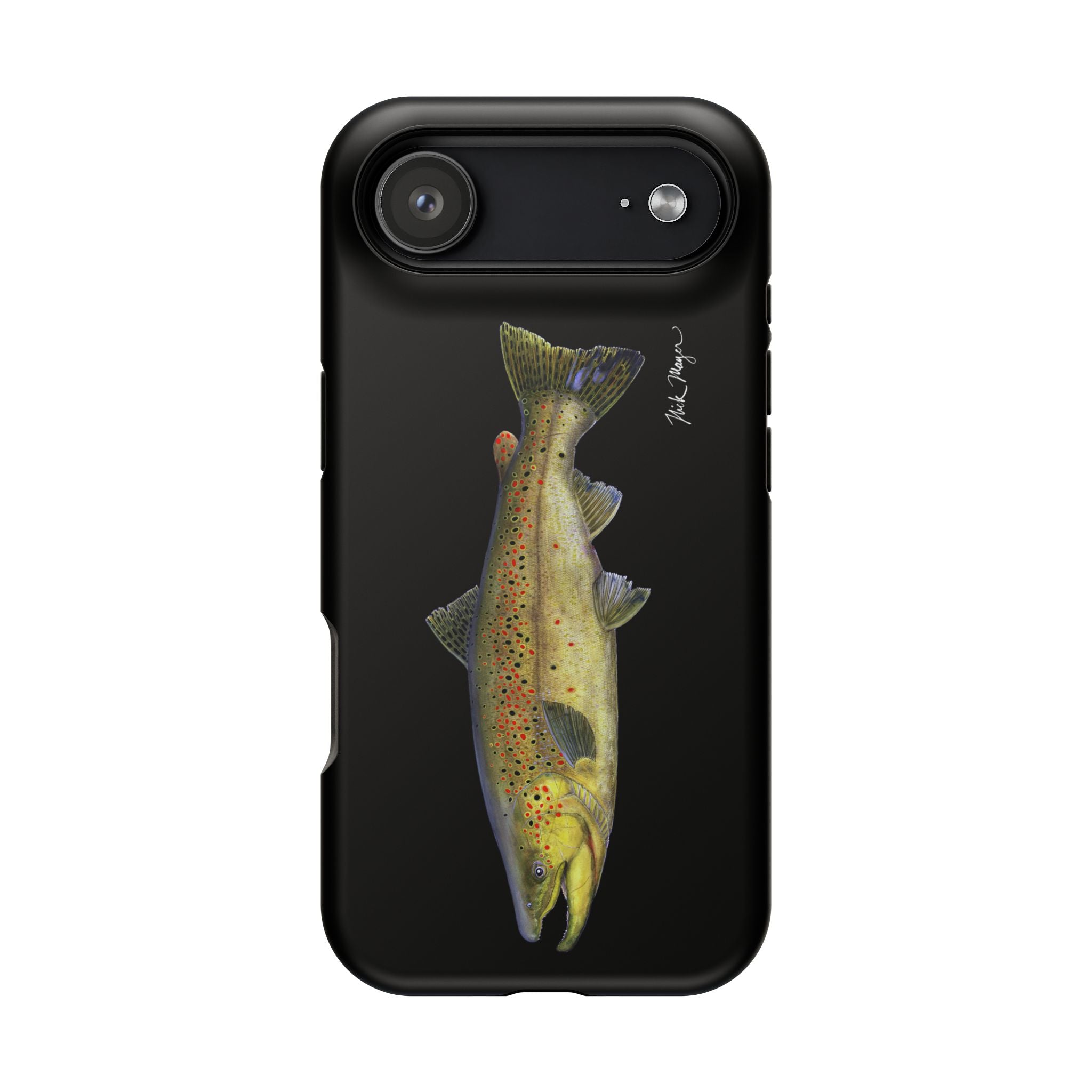 Brown Trout MagSafe Black iPhone Case