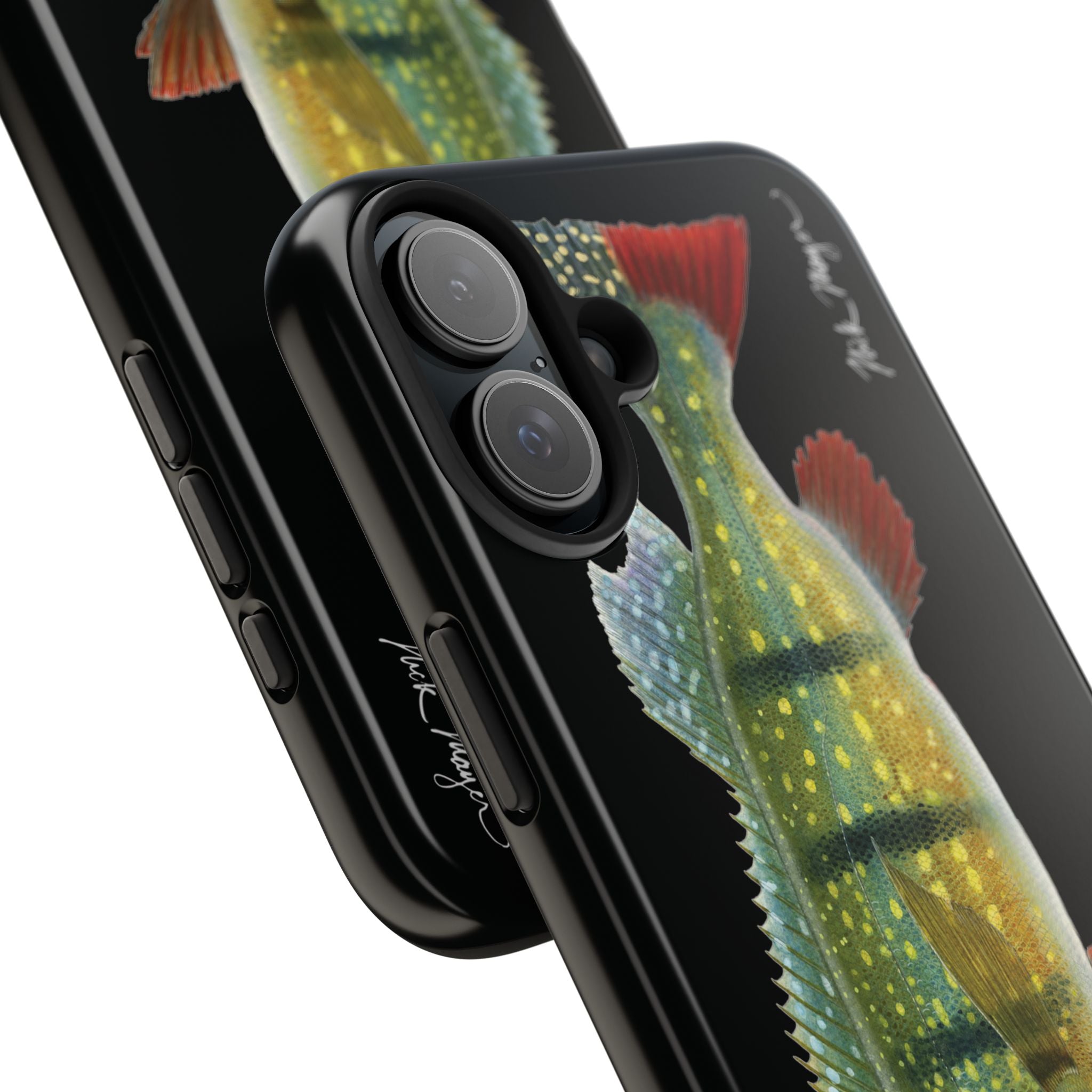 Peacock Bass Black iPhone Case