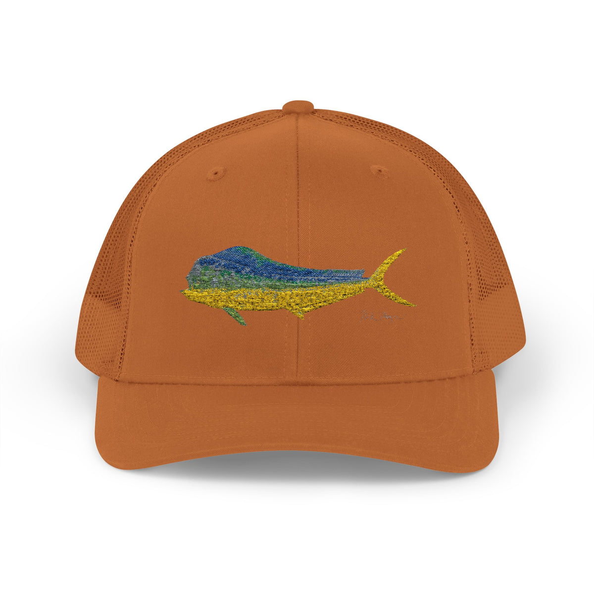 Bull Mahi Embroidered Snapback Trucker Hat Printify
