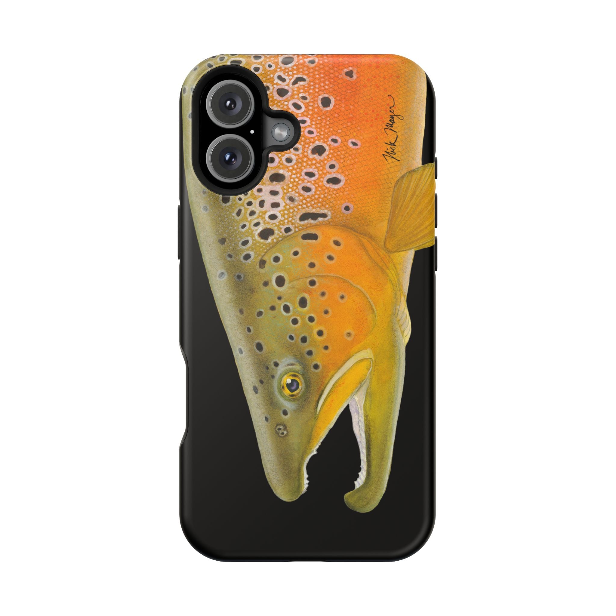 Brown Trout 2 Black MagSafe iPhone Case