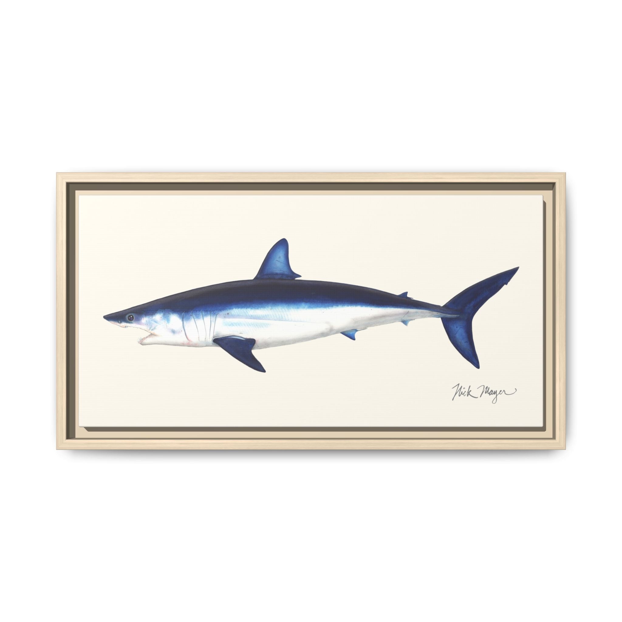 Mako Shark Framed Canvas Print Printify