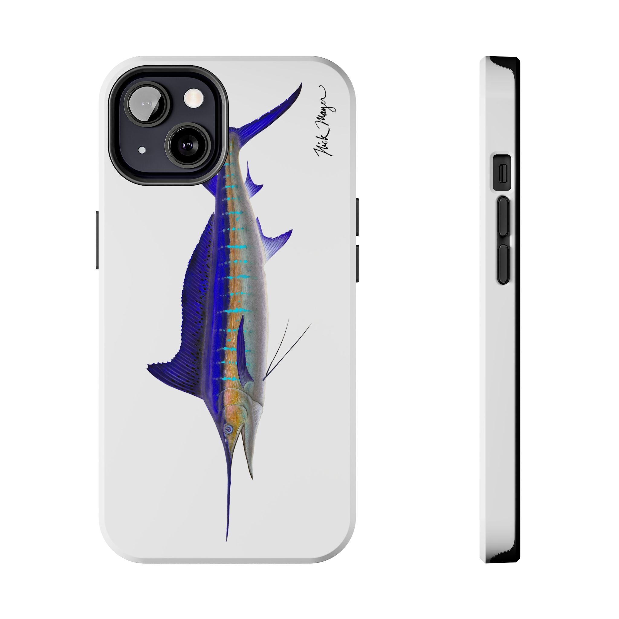 Striped Marlin White Phone Case (iPhone)