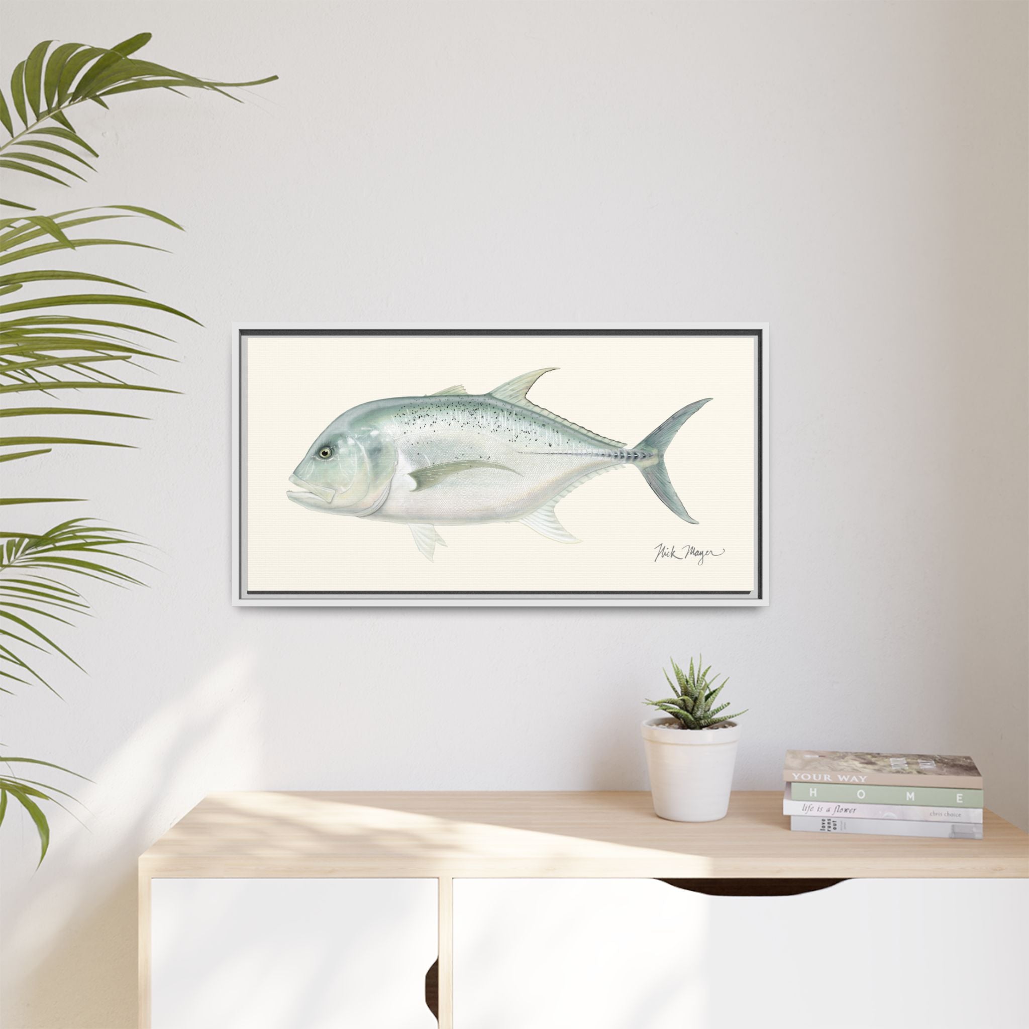 Boss Giant Trevally Framed Canvas Print Printify