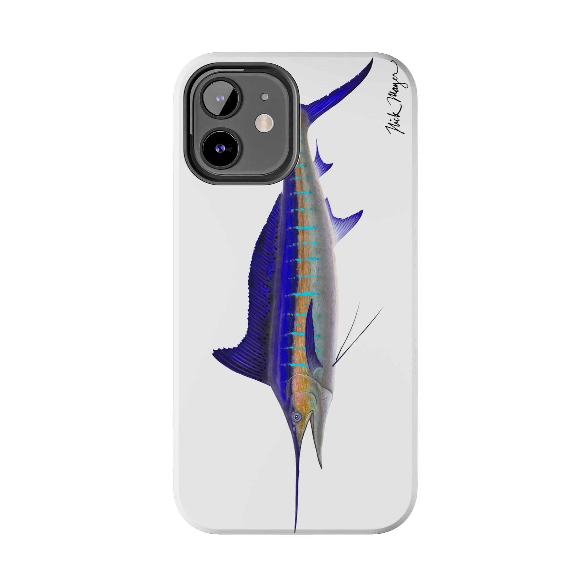 Striped Marlin White Phone Case (iPhone)