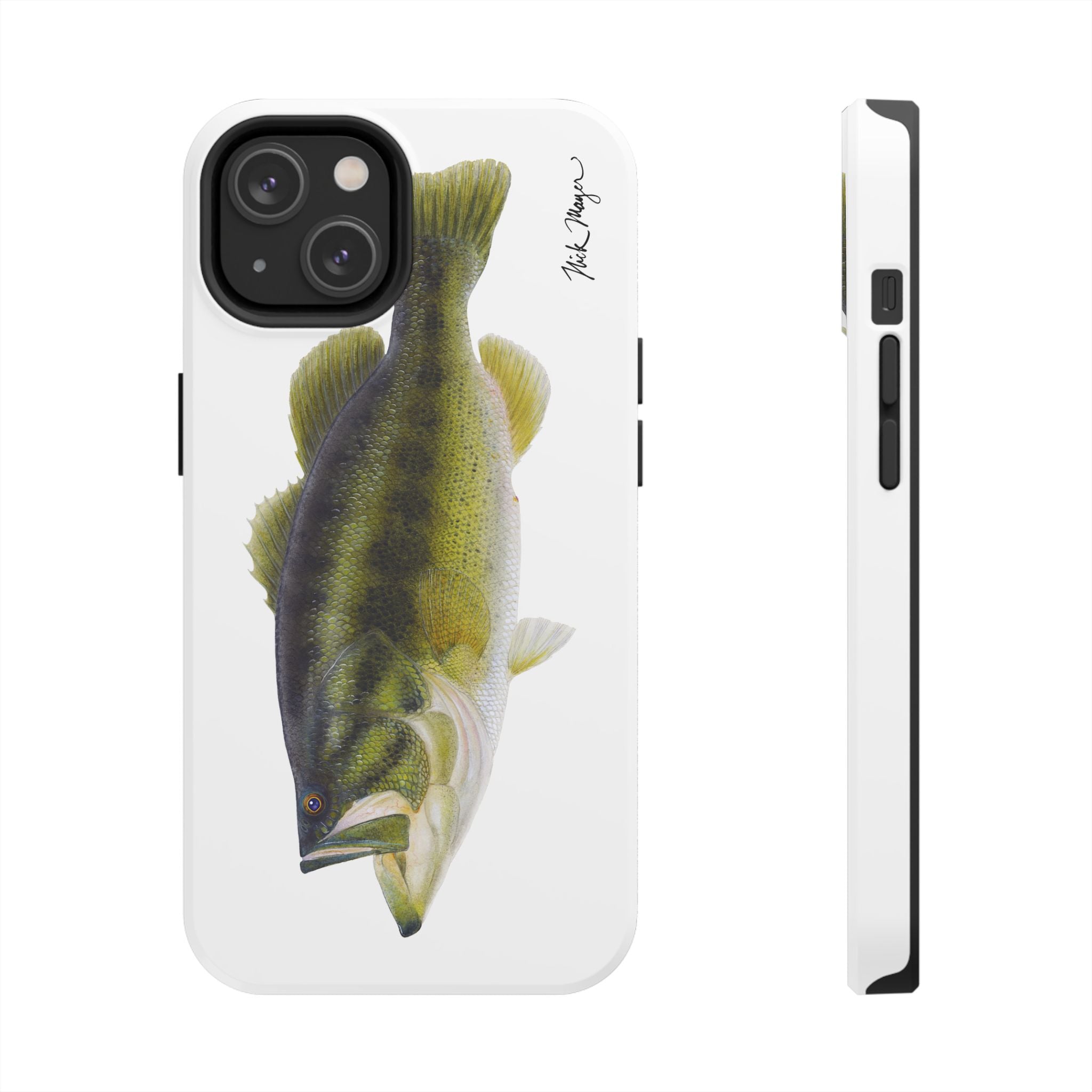 Largemouth Bass White iPhone 14 Case - Clearance / Final Sale