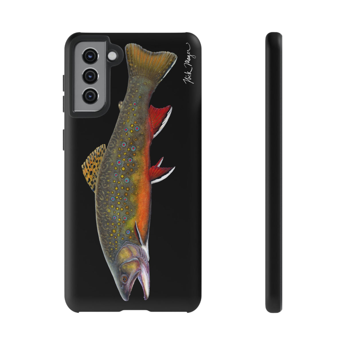 Brook Trout Black Phone Cases (Samsung) Printify