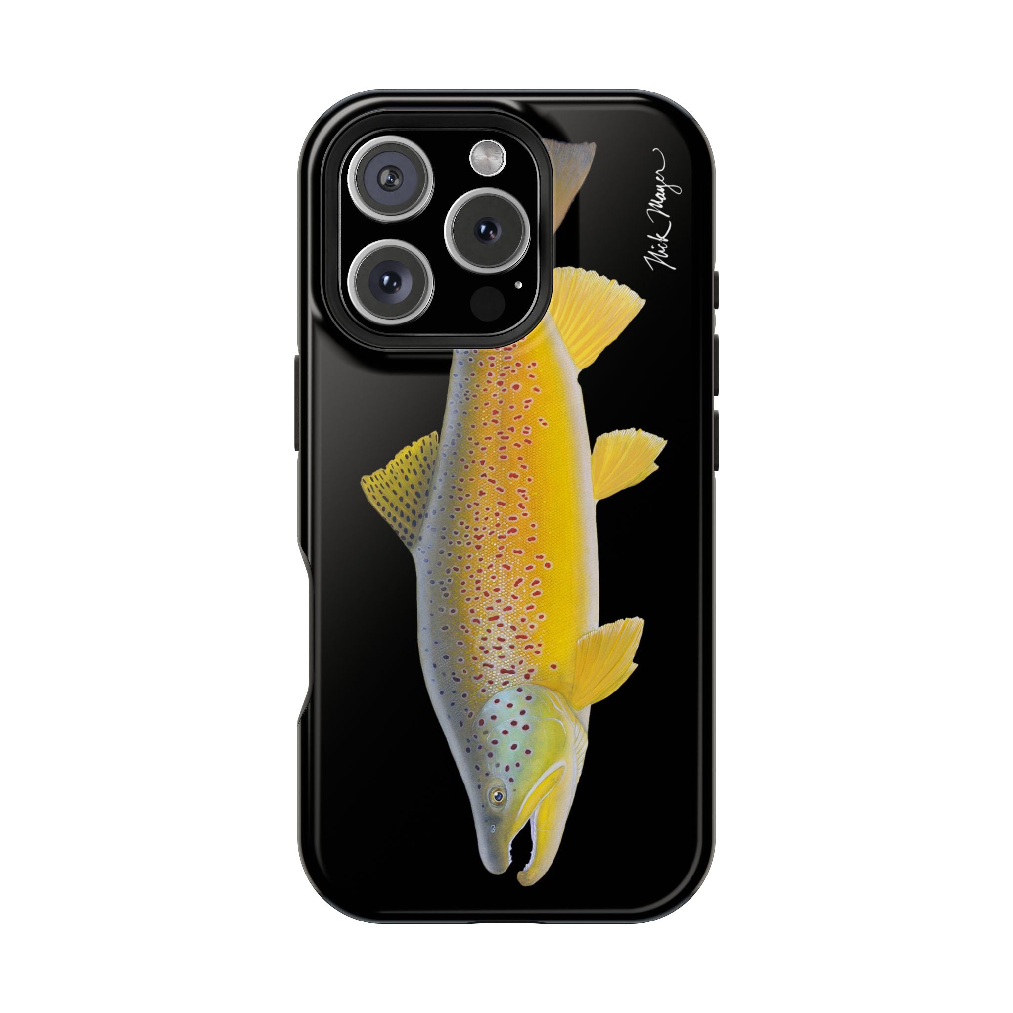 Brown Trout 3 Black MagSafe iPhone Case