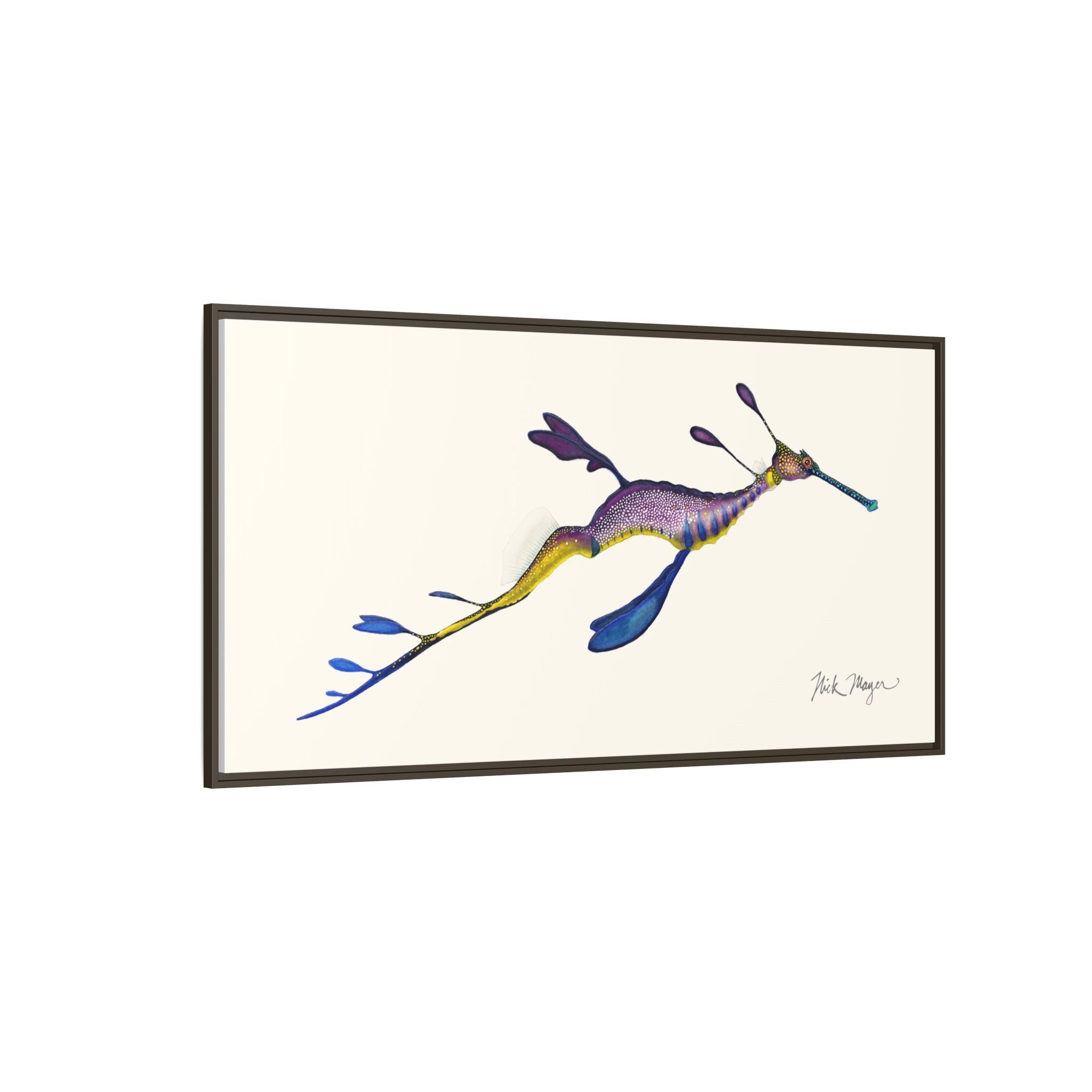 Weedy Sea Dragon Framed Canvas Print Printify