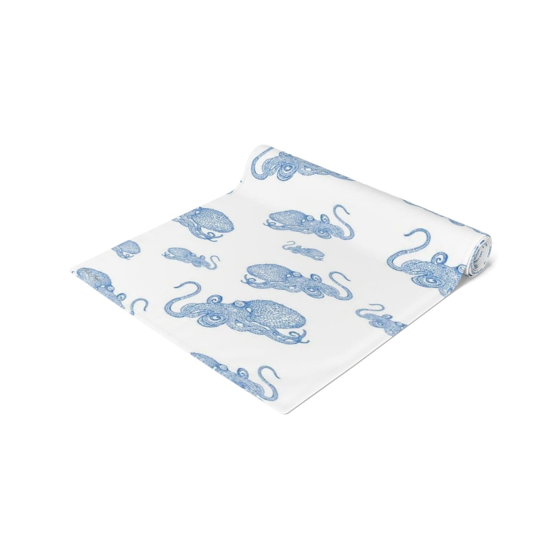 Blue Octopus Cotton Table Runner