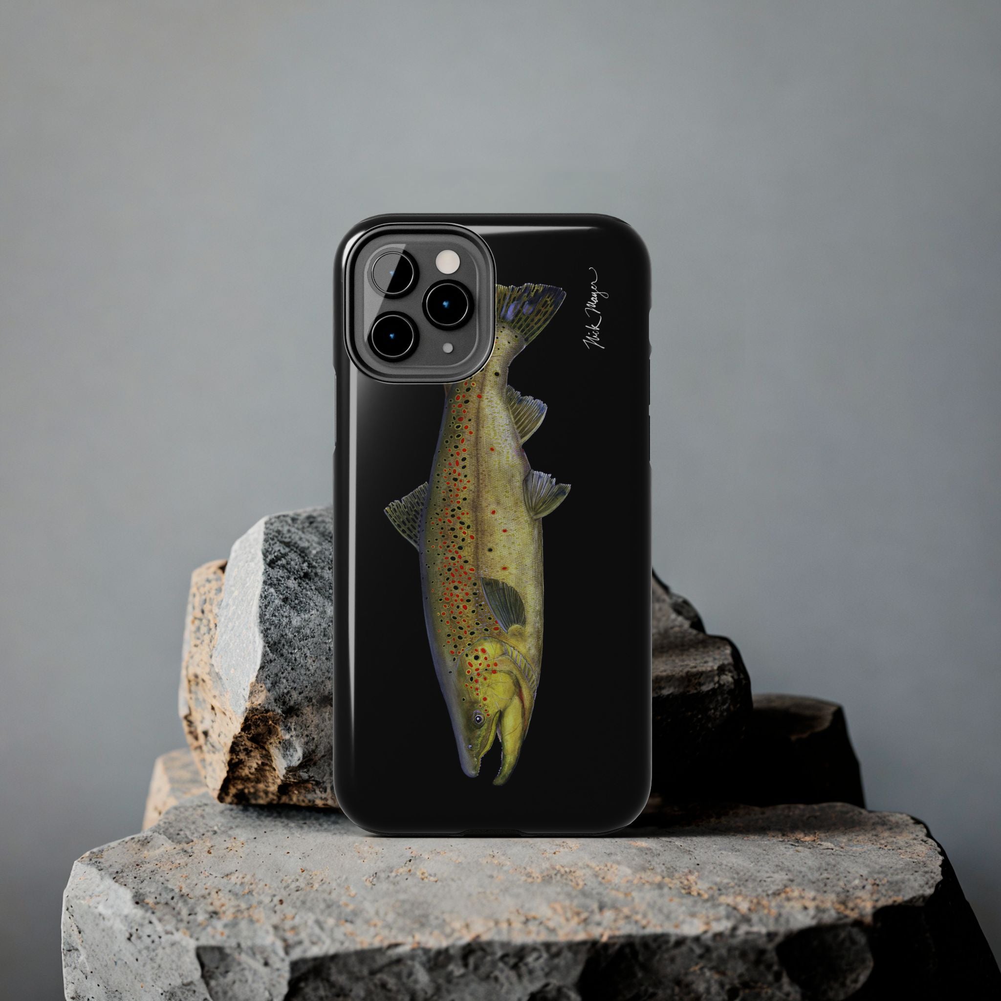 Brown Trout Black Phone Case (iPhone)