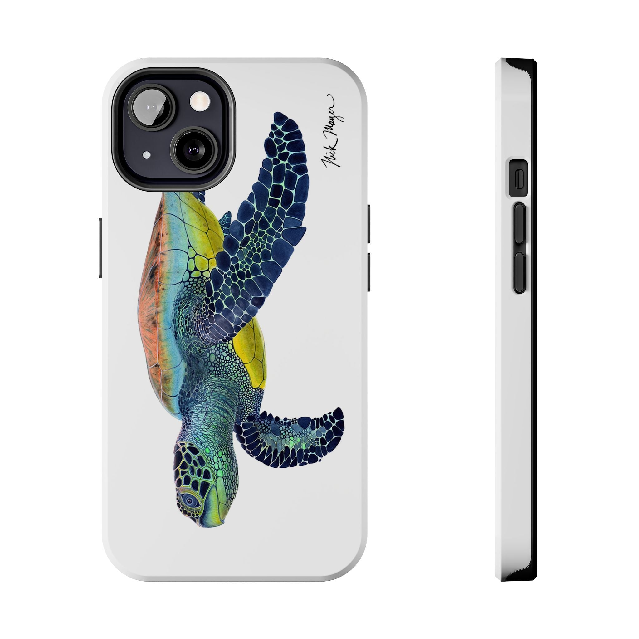 Green Sea Turtle II White Phone Case (iPhone)