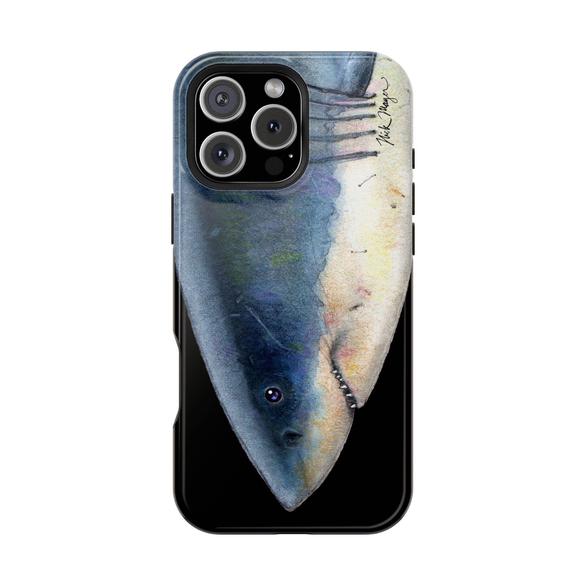 Great White Shark Face MagSafe Black iPhone Case