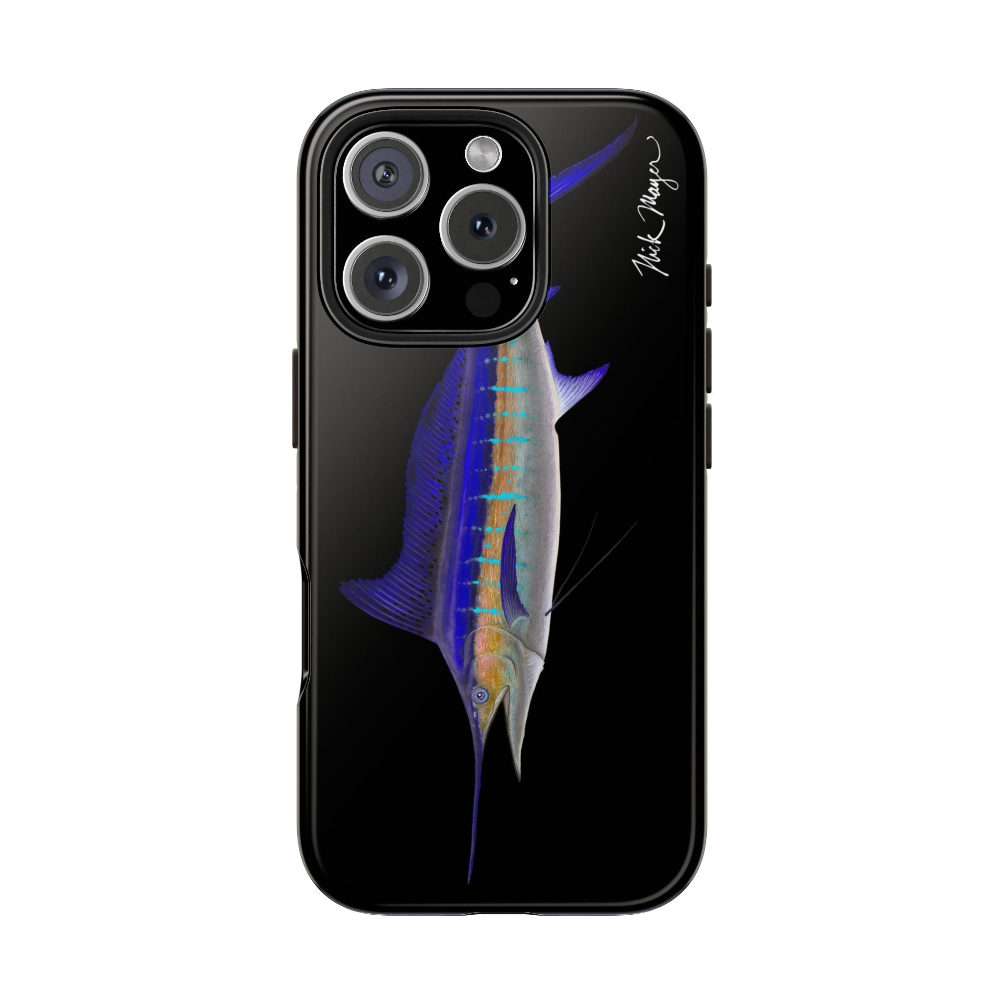 Striped Marlin Black Phone Case (iPhone)
