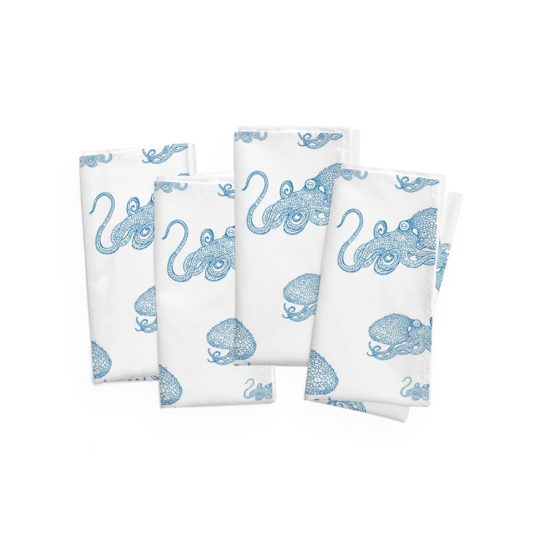 Blue Octopus 4 Piece Napkin Set