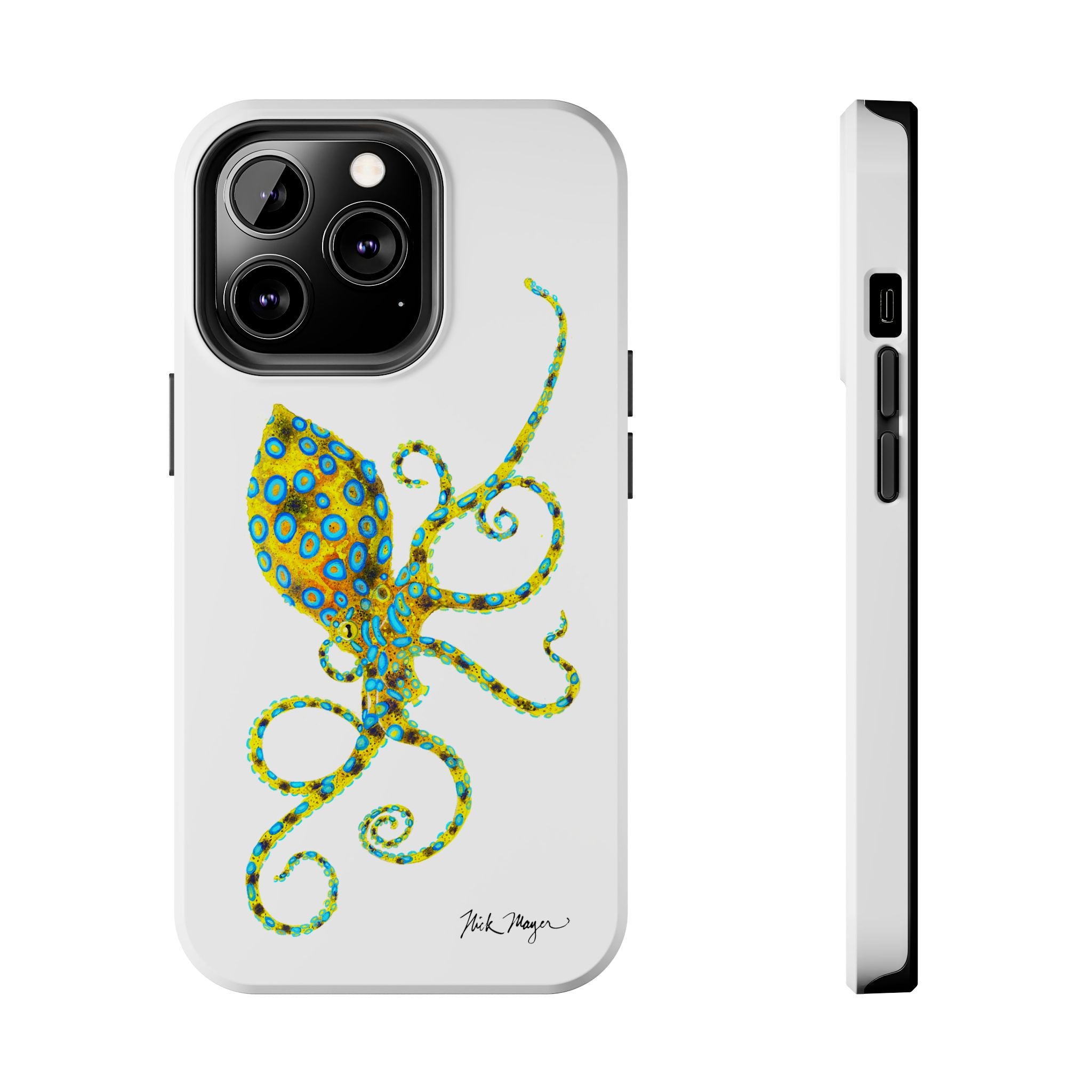 Blue Ringed Octopus White Phone Case (iPhone)
