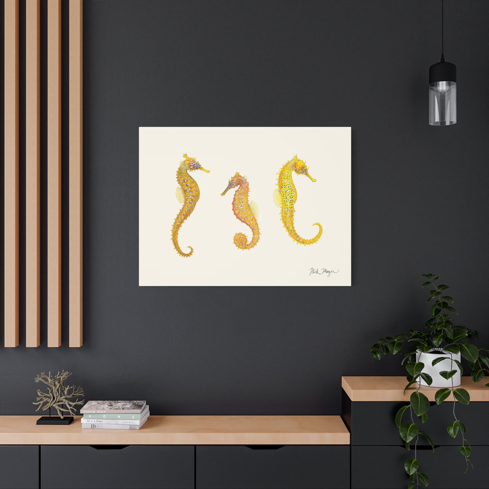 Giant Seahorse Trio Canvas Print