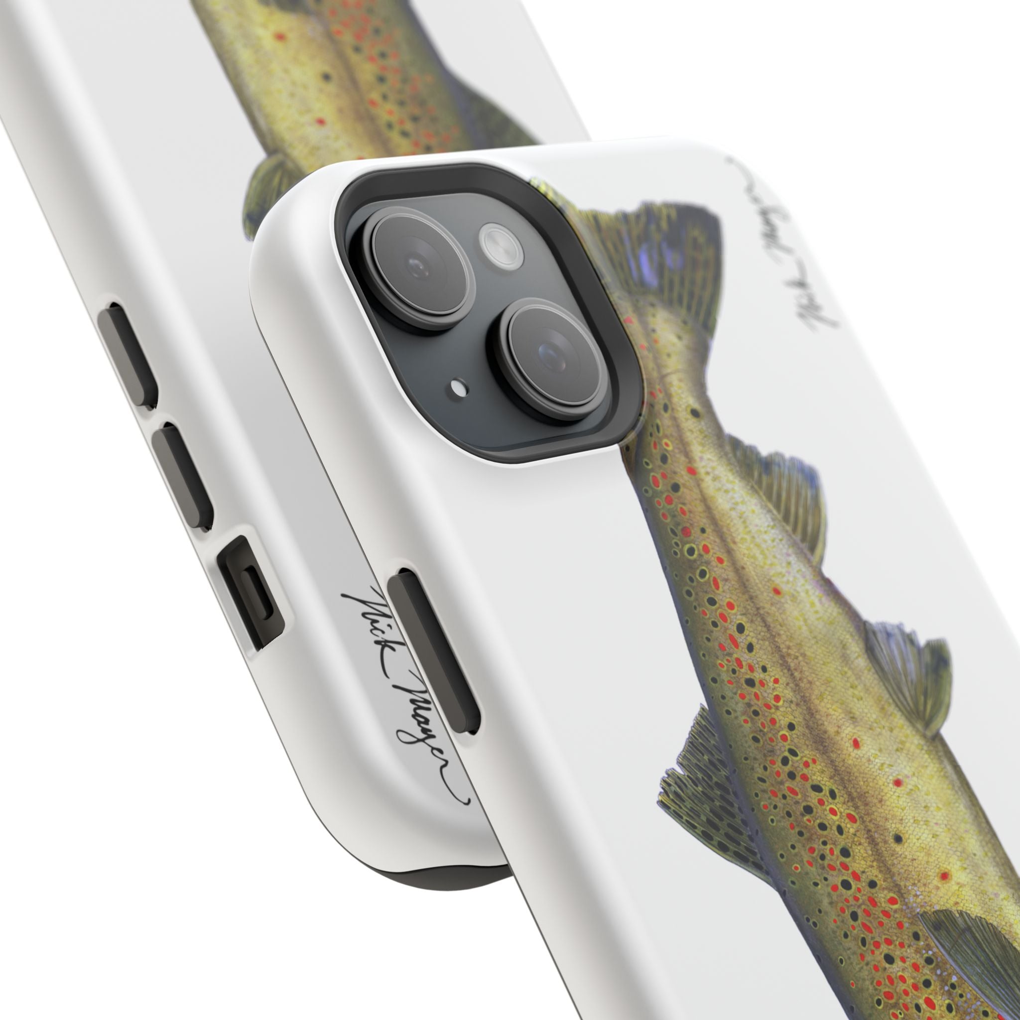 Brown Trout MagSafe White iPhone Case
