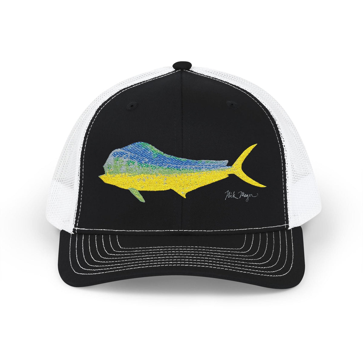 Bull Mahi Embroidered Snapback Trucker Hat Printify