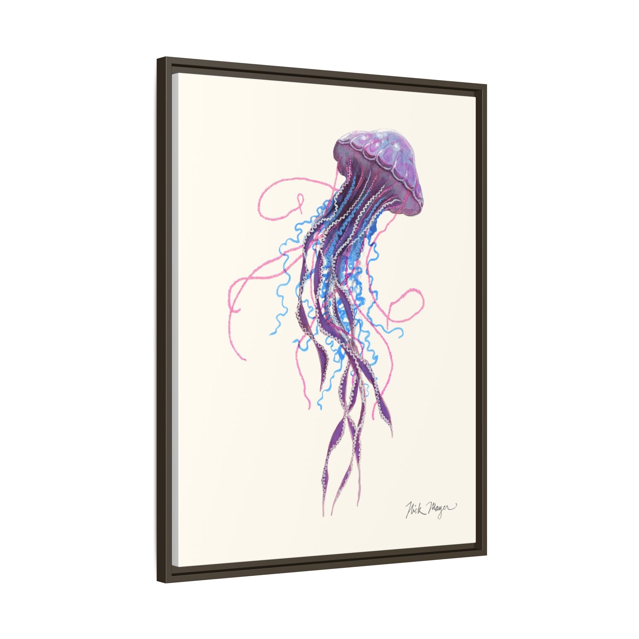 Purple Jellyfish II Framed Canvas Print Printify