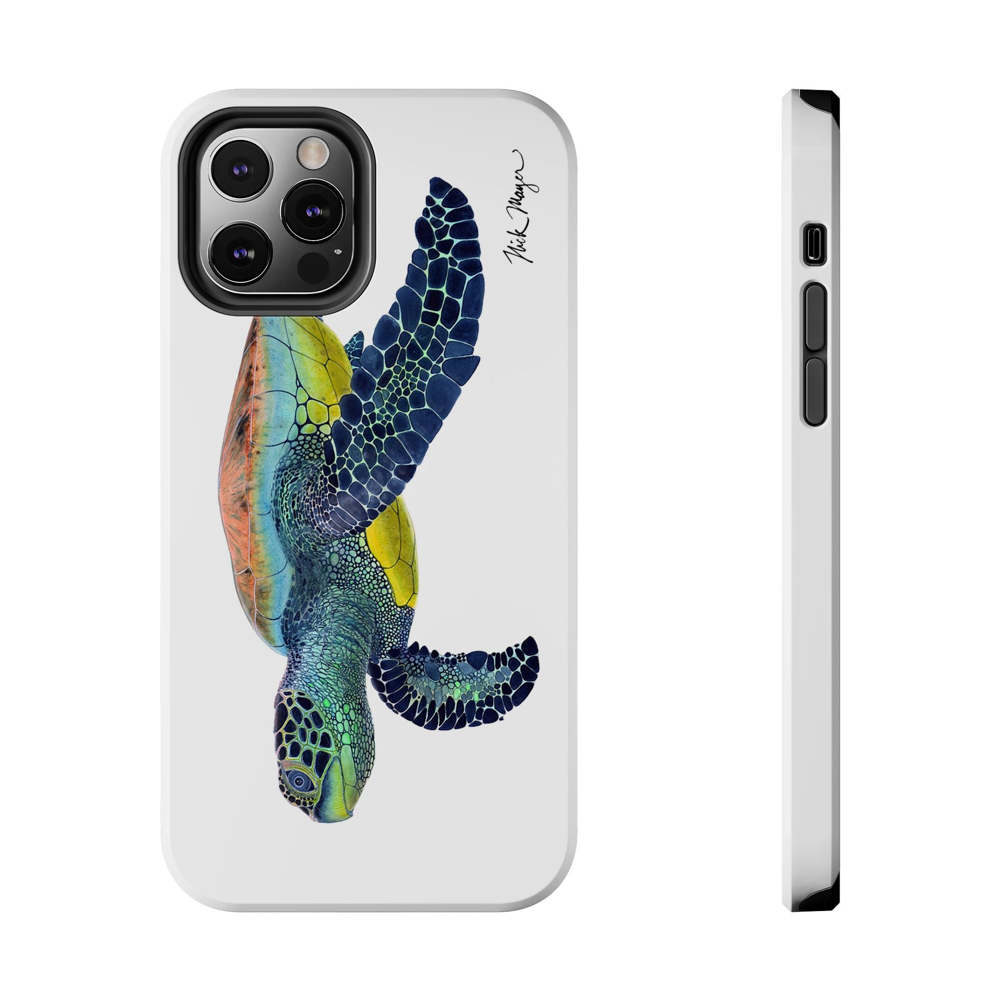 Green Sea Turtle II White Phone Case (iPhone)