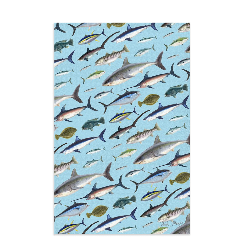 NE Fish Blue Soft Kitchen Towel - NEW for Fall 2023!