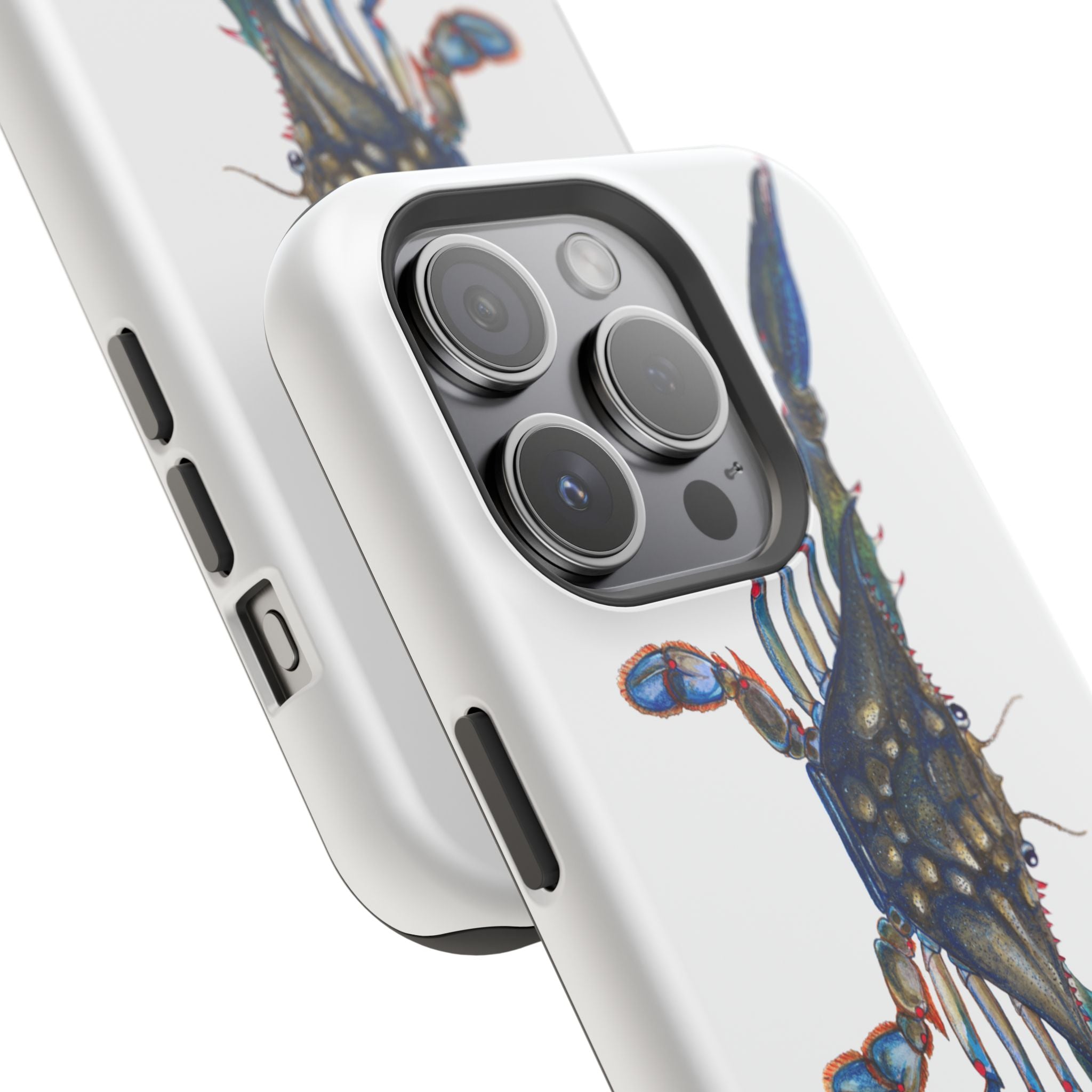 Blue Crab MagSafe White iPhone Case