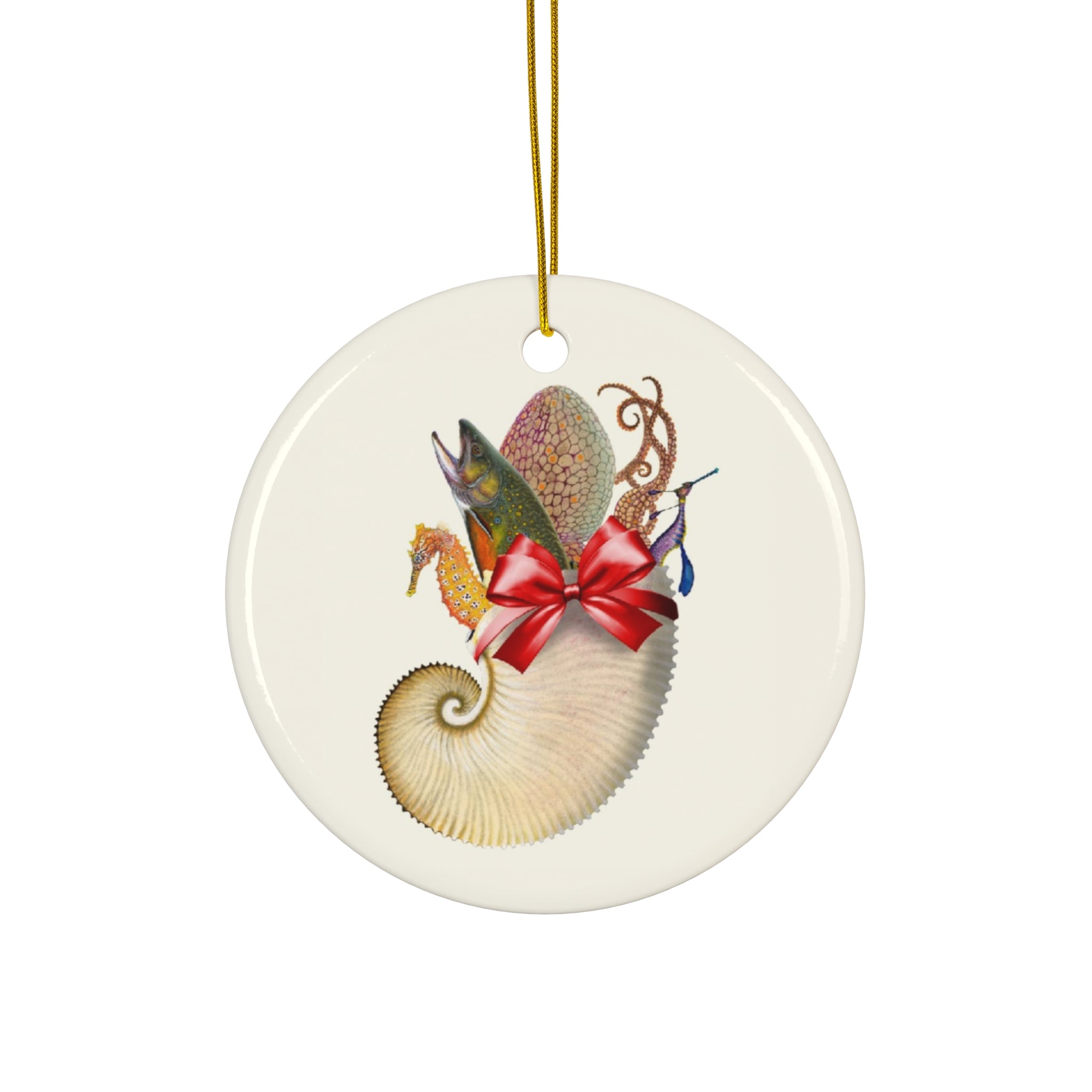 Sea Stocking Ceramic Ornament
