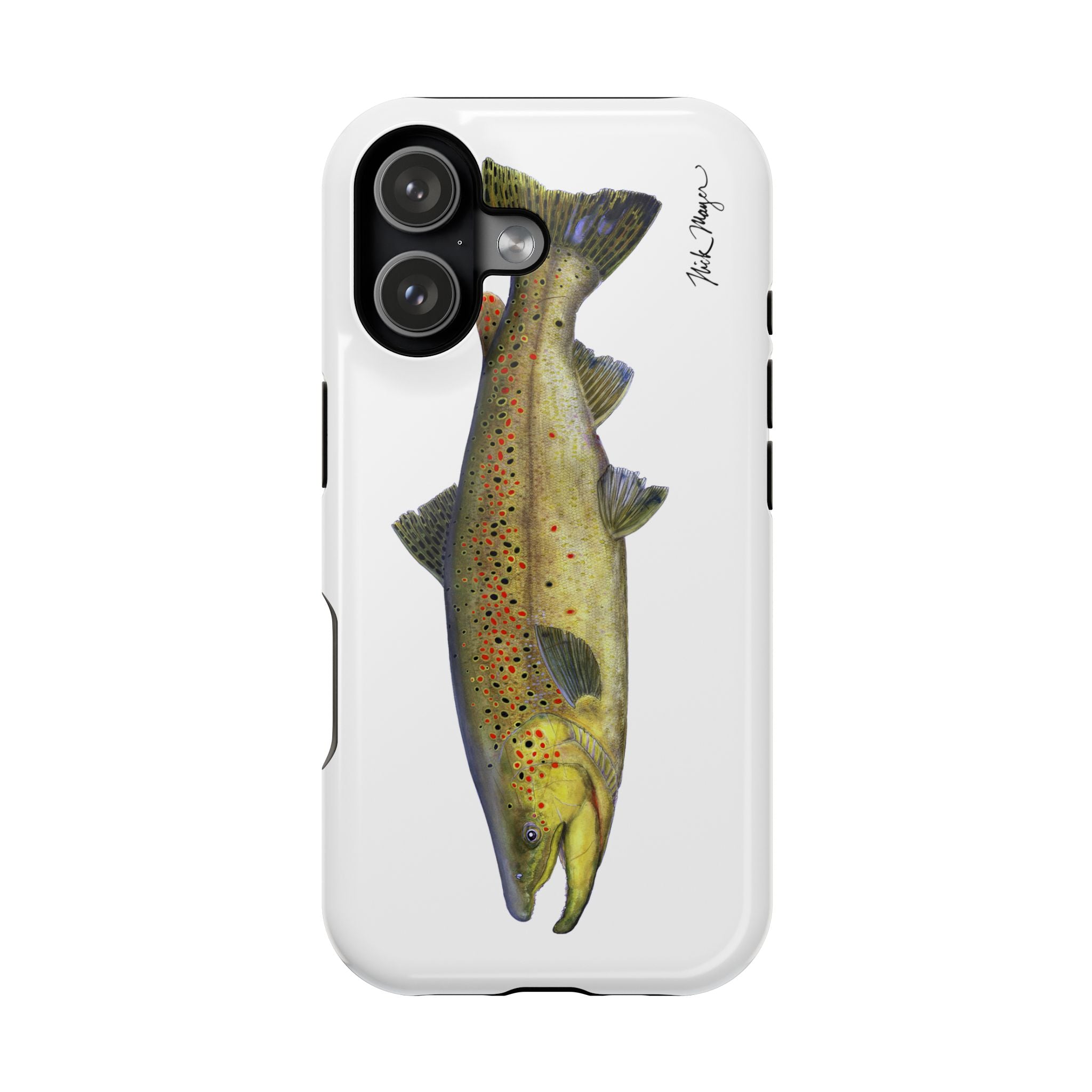 Brown Trout MagSafe White iPhone Case