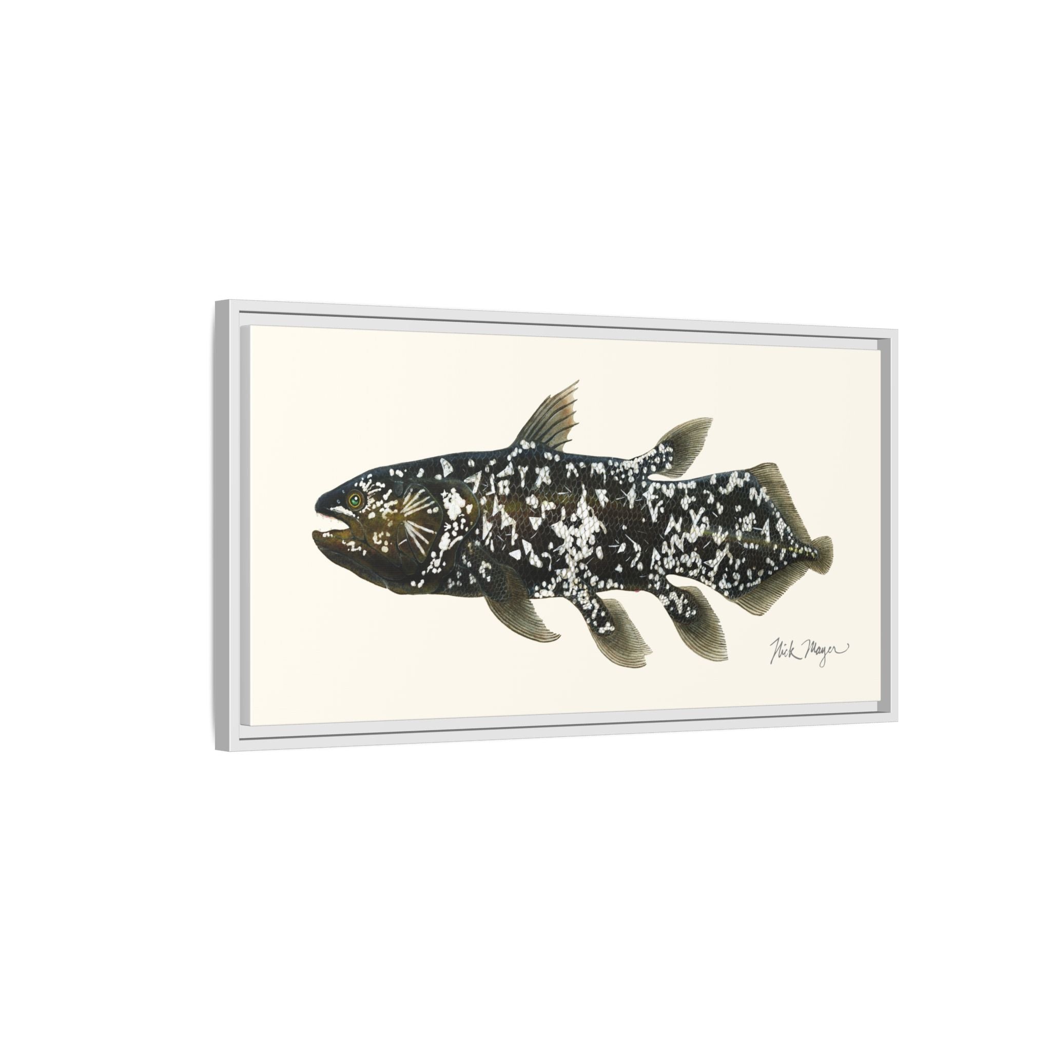 Coelacanth Framed Canvas Print Printify