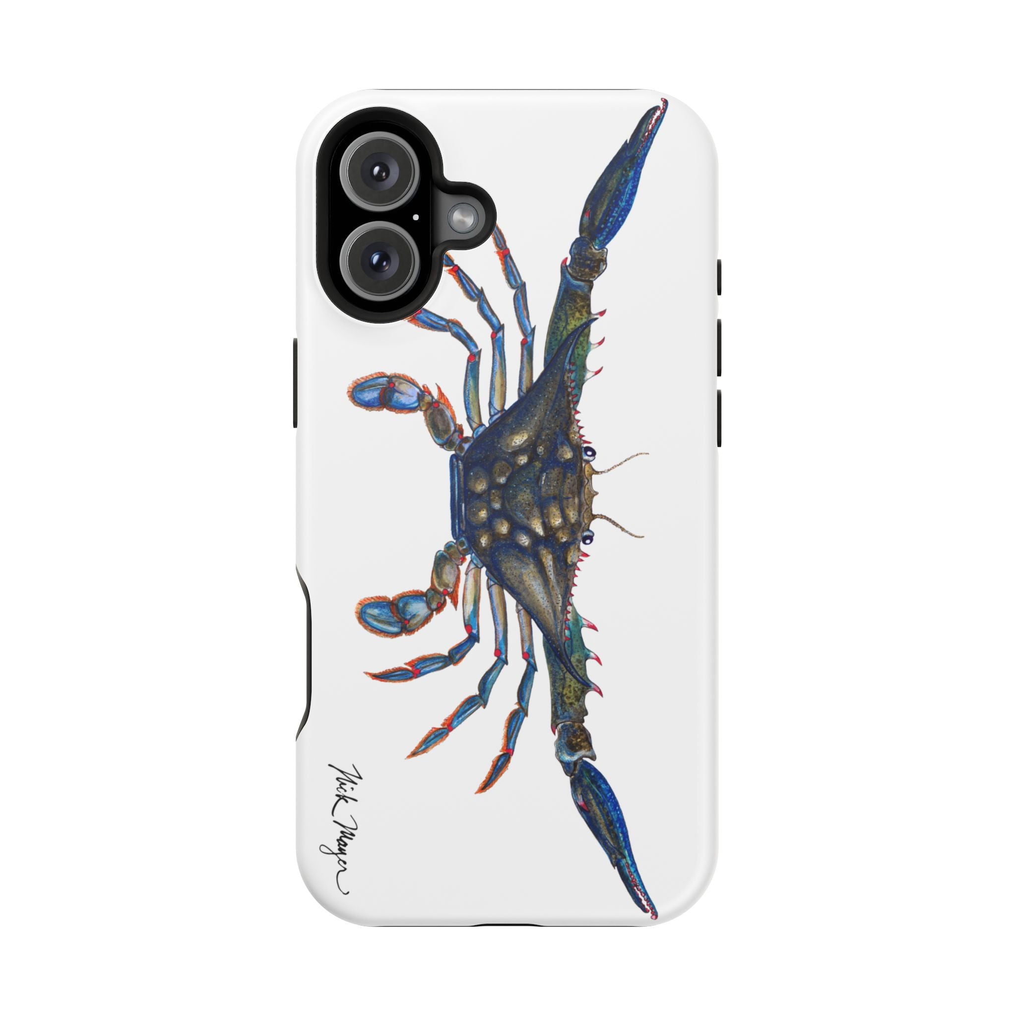 Blue Crab MagSafe White iPhone Case