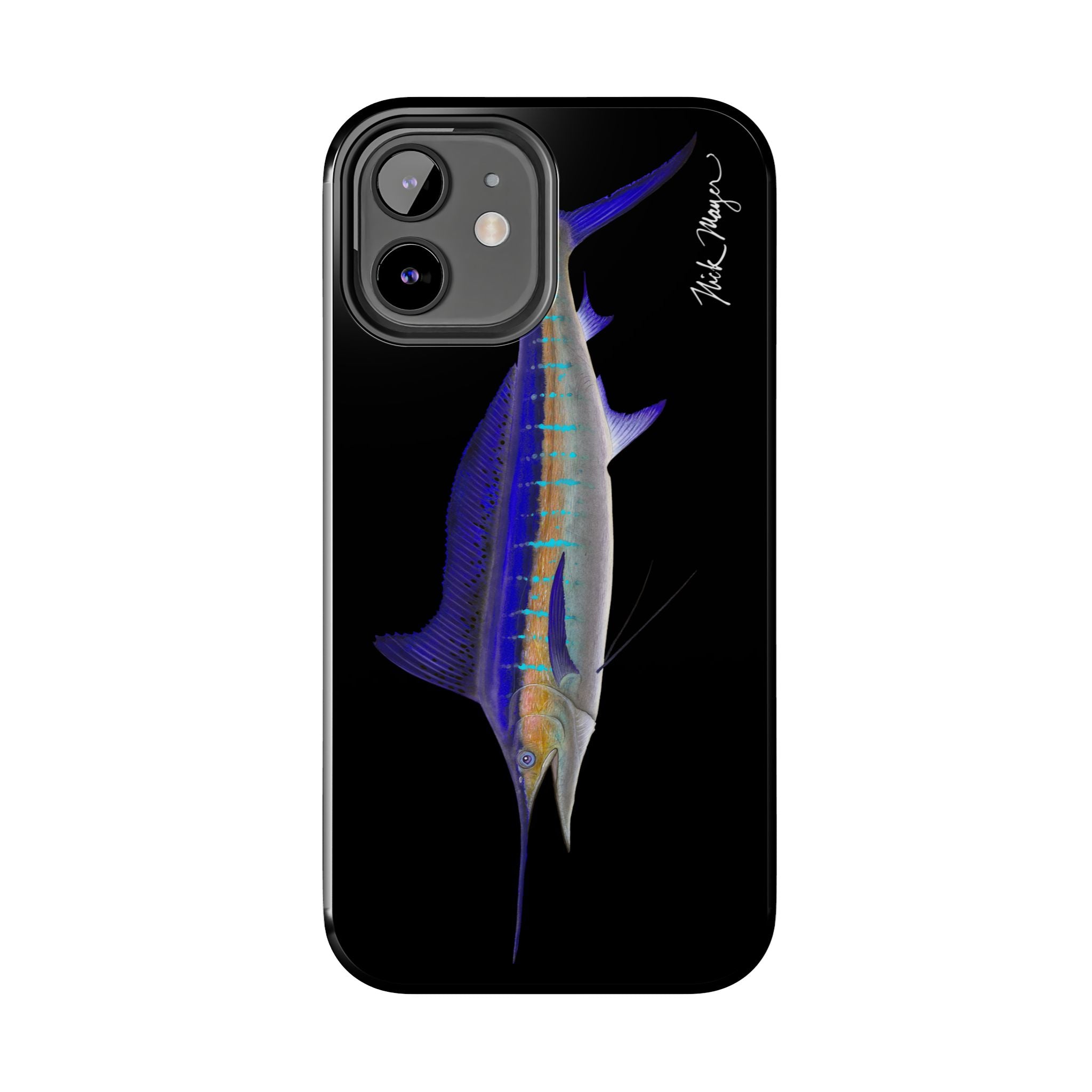 Striped Marlin Black Phone Case (iPhone)