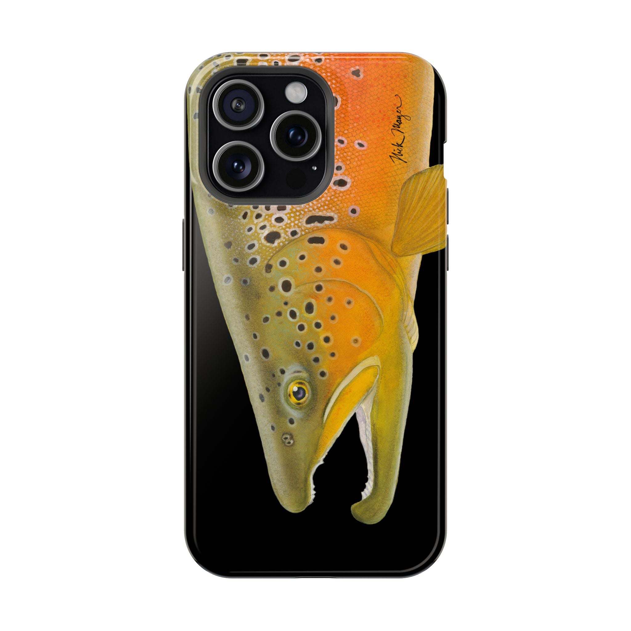 Brown Trout 2 Black MagSafe iPhone Case