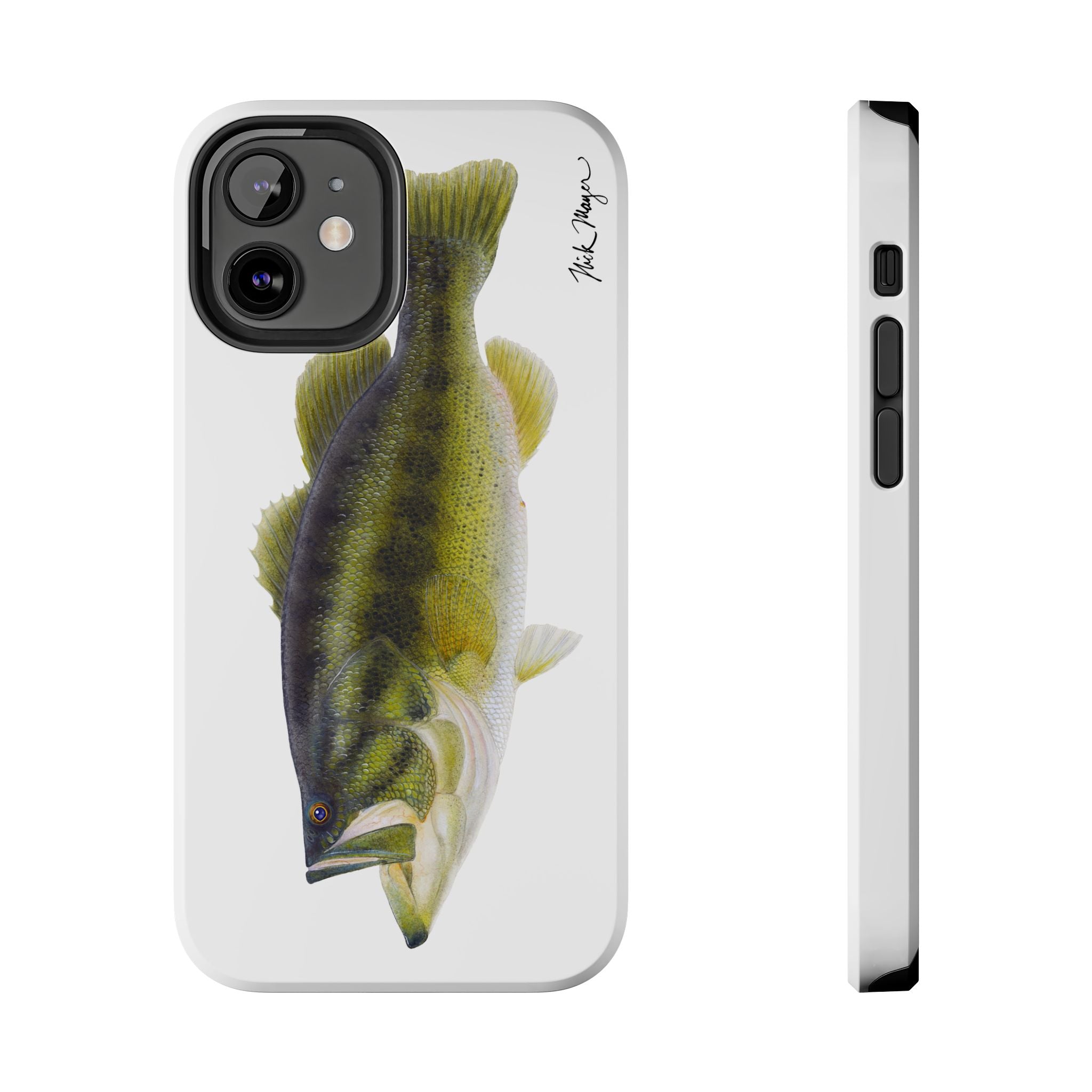 Largemouth Bass White iPhone 12 Case - Clearance / Final Sale
