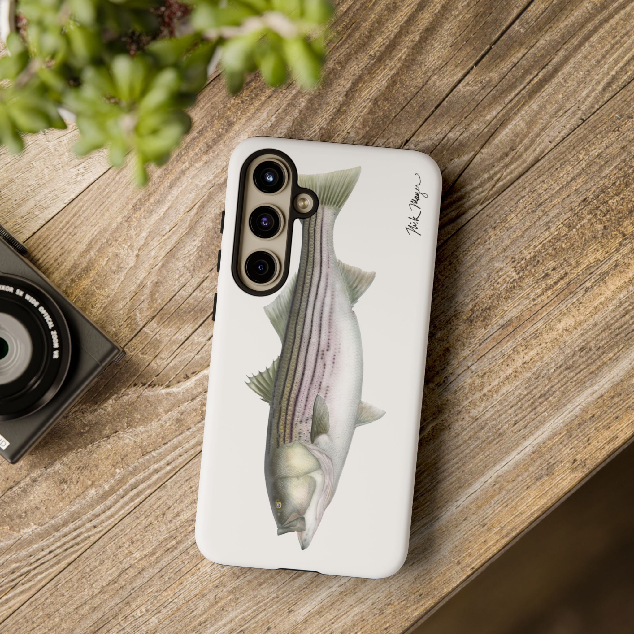 30 lb Striper White Phone Case (Samsung) Printify