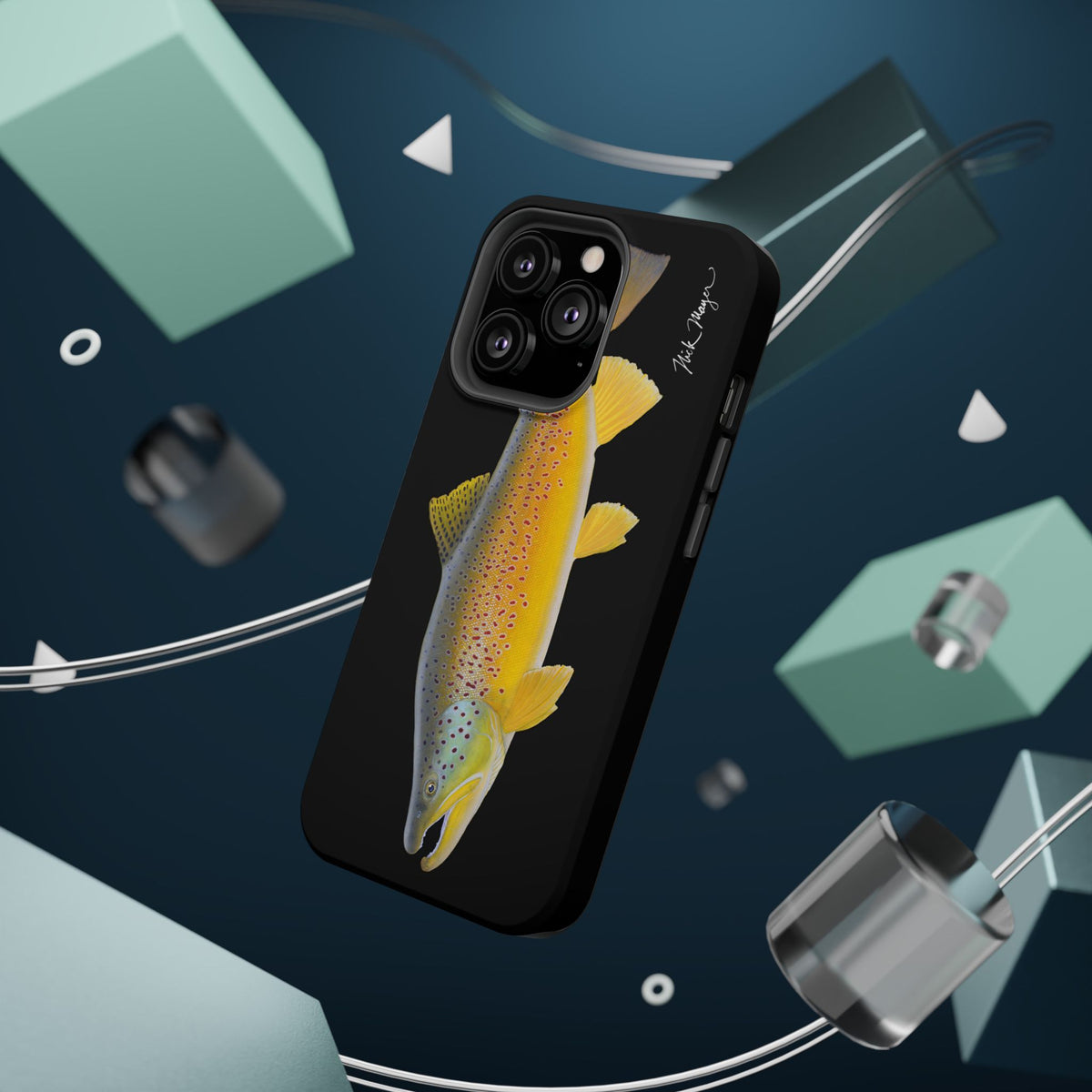 Brown Trout 3 Black MagSafe iPhone Case Printify