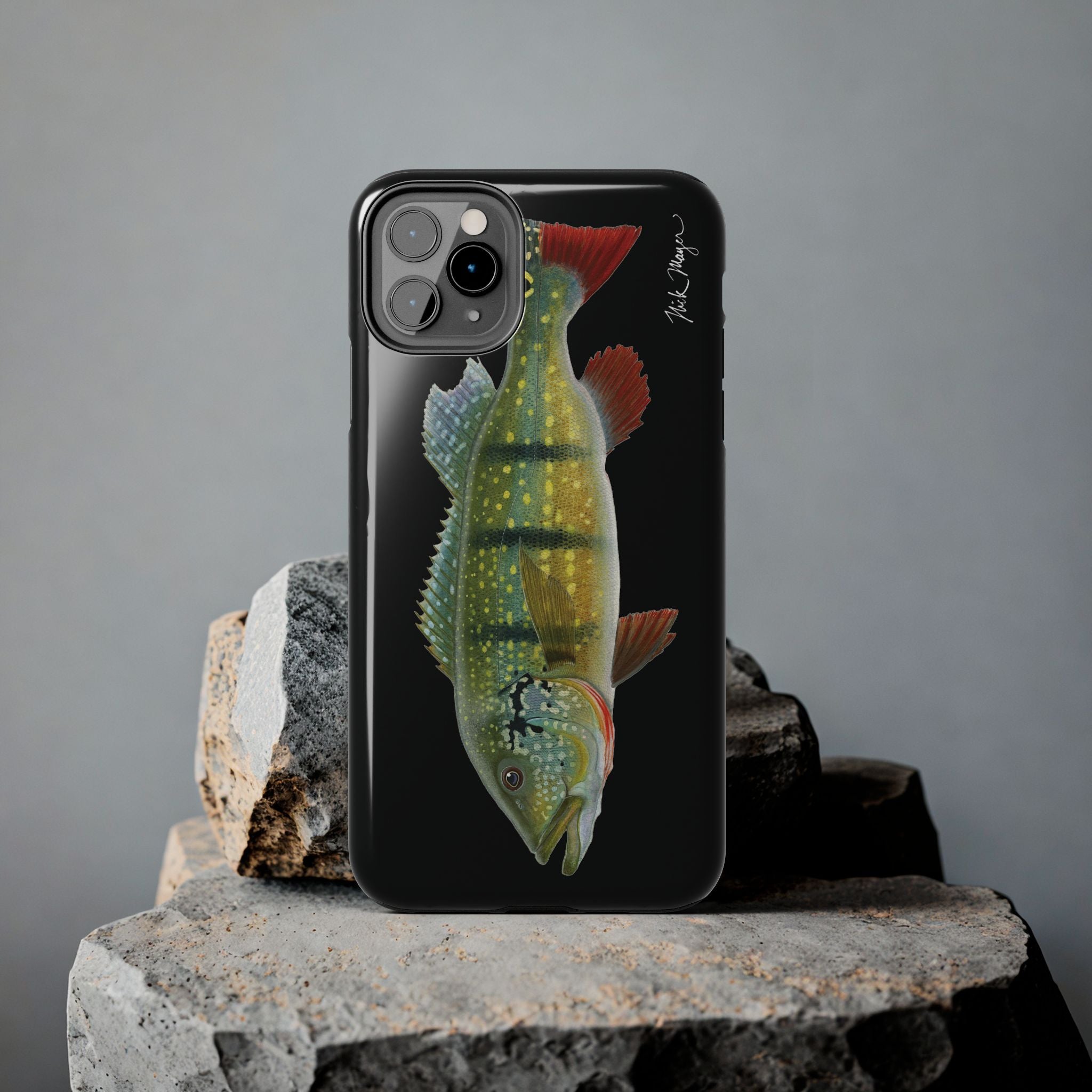 Peacock Bass Black iPhone Case