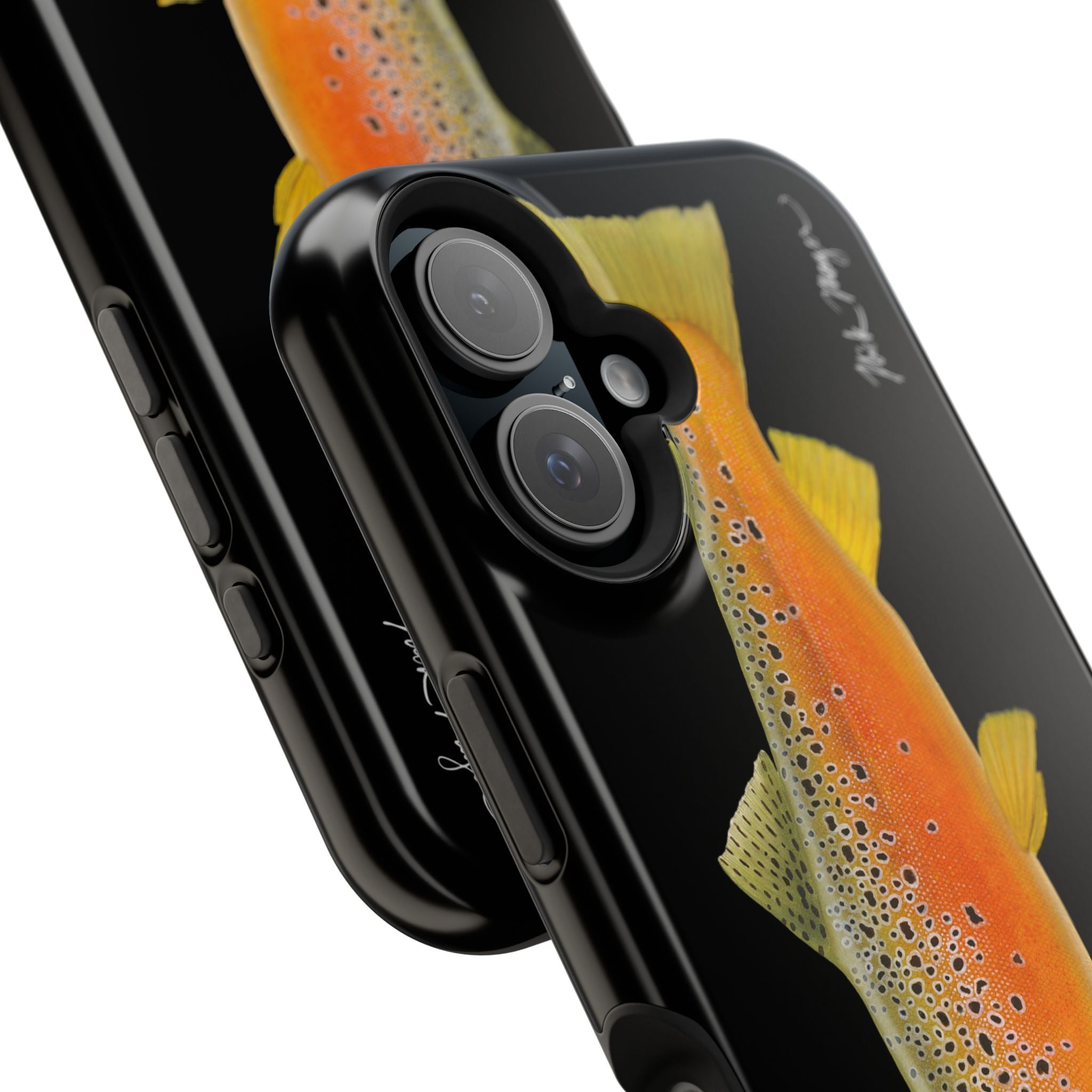 Brown Trout 2 Black MagSafe iPhone Case, NEW for Holiday 2025!