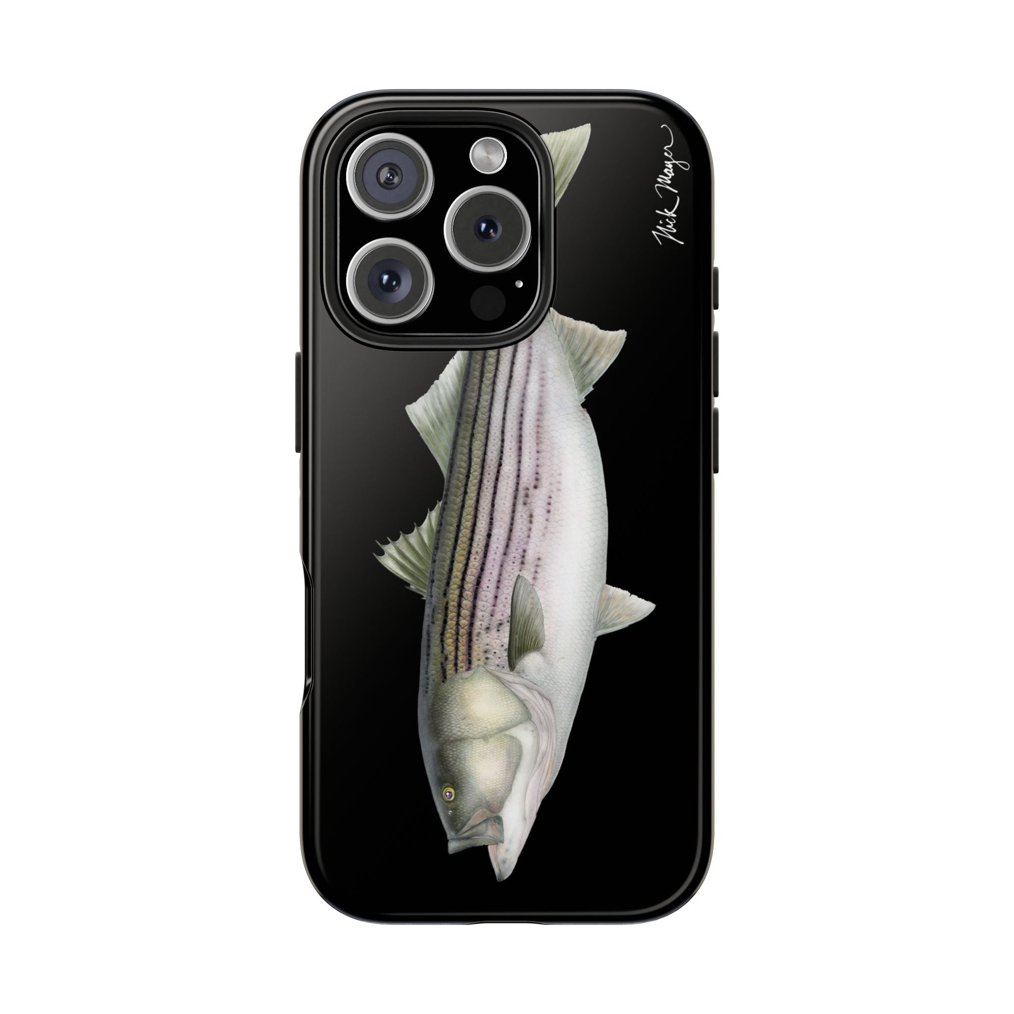 30 lb Striper - Black Phone Case (iPhone)