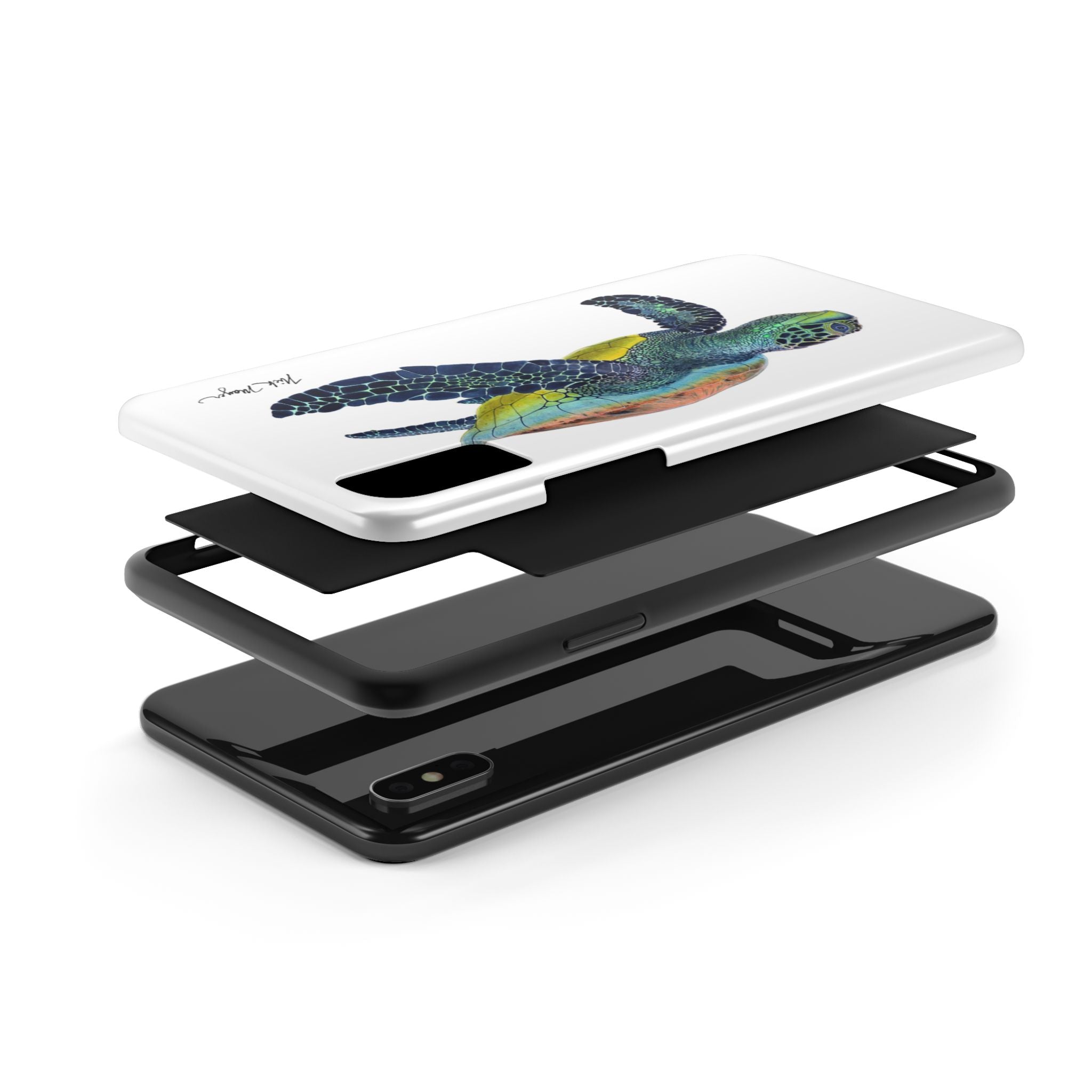 Green Sea Turtle II White Phone Case (iPhone)