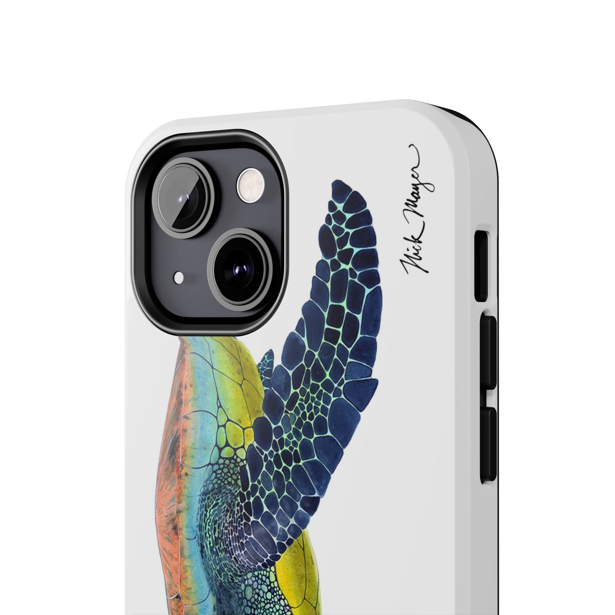 Green Sea Turtle II White Phone Case (iPhone)